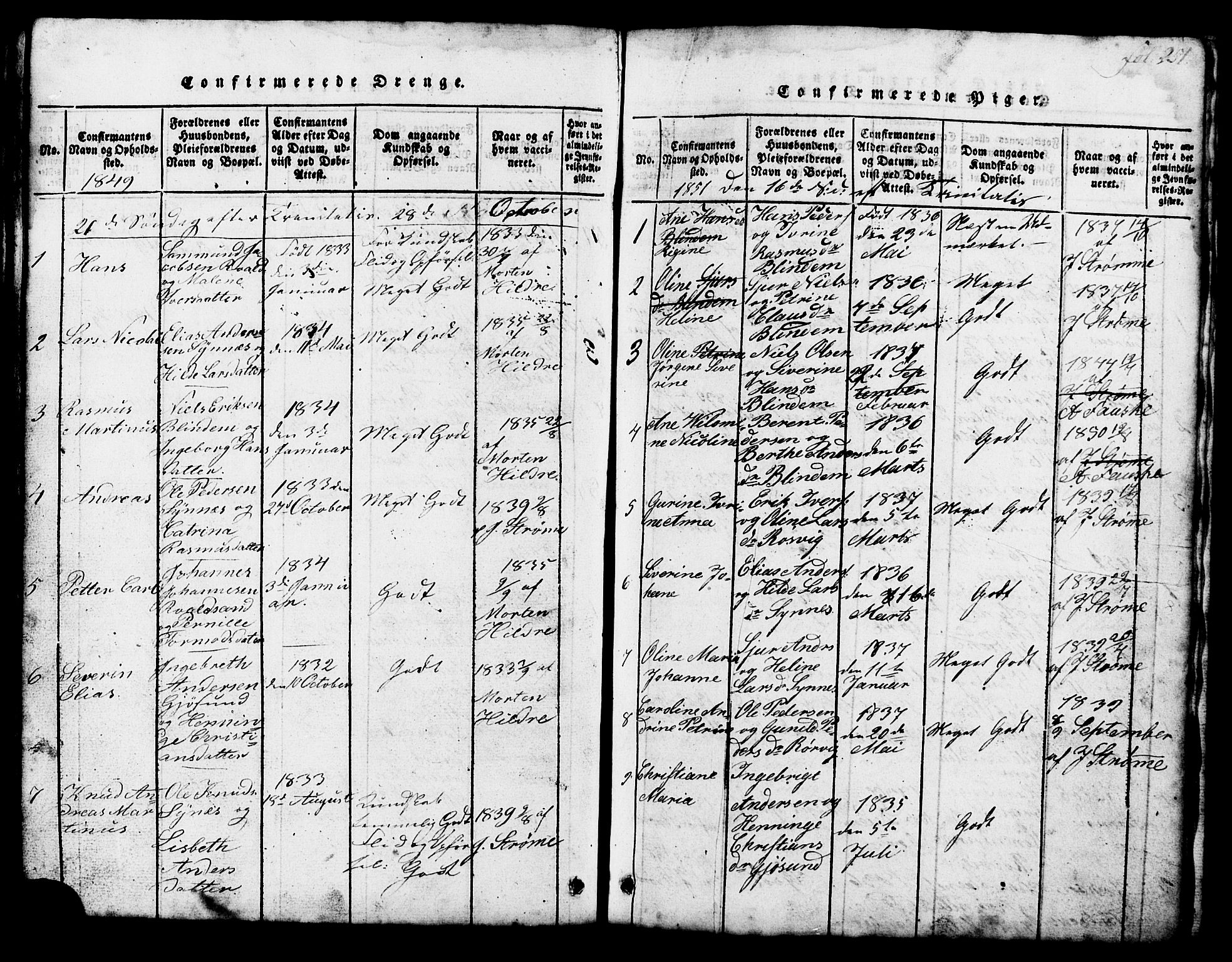 Ministerialprotokoller, klokkerbøker og fødselsregistre - Møre og Romsdal, AV/SAT-A-1454/537/L0520: Parish register (copy) no. 537C01, 1819-1868, p. 251