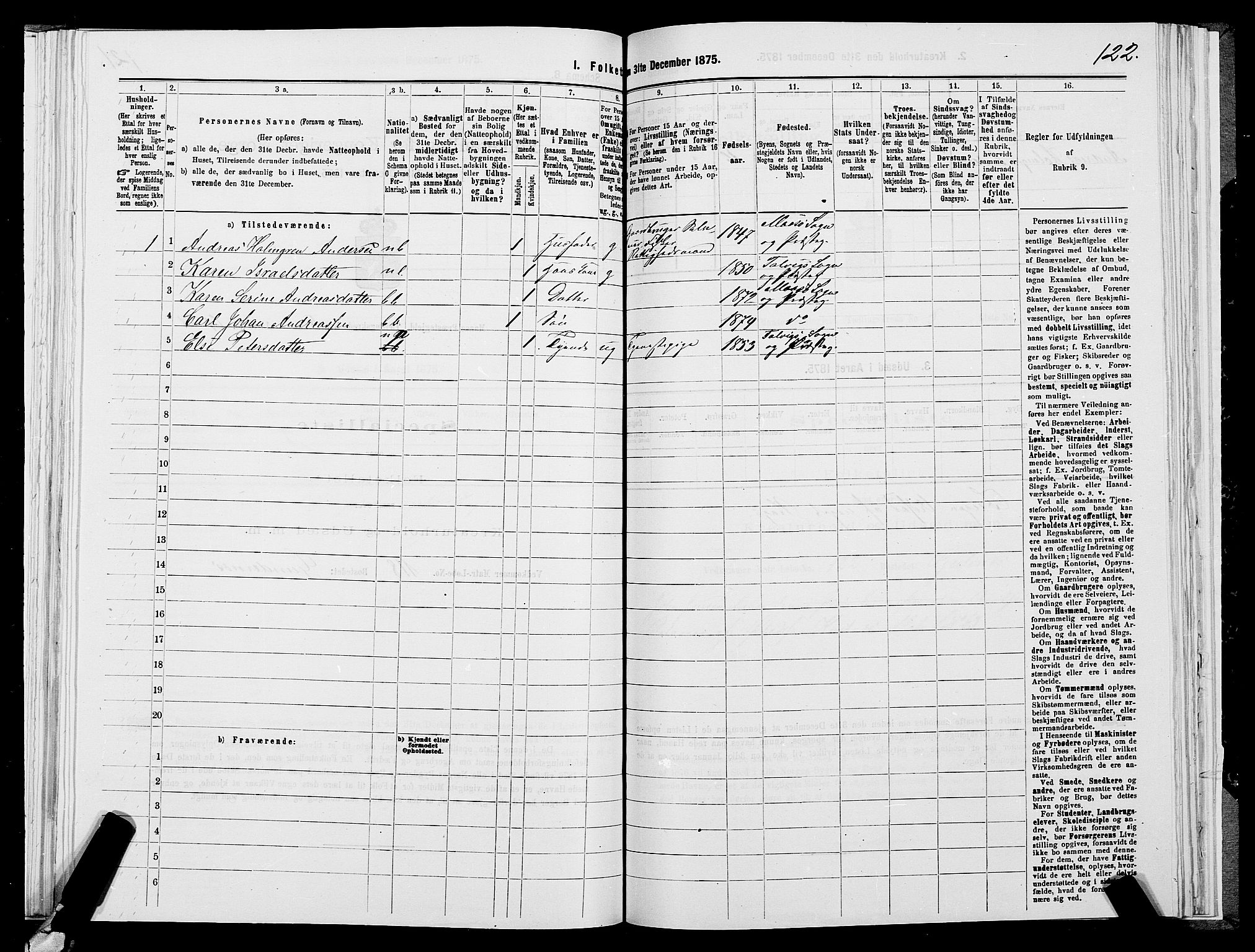 SATØ, 1875 census for 2018P Måsøy, 1875, p. 1122
