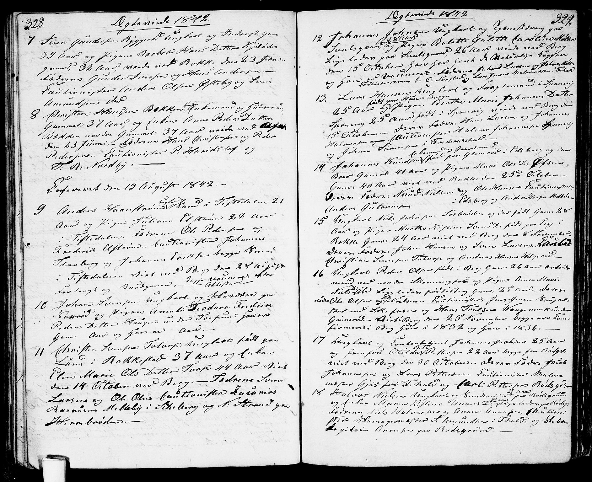 Berg prestekontor Kirkebøker, SAO/A-10902/G/Ga/L0002: Parish register (copy) no. I 2, 1832-1844, p. 328-329