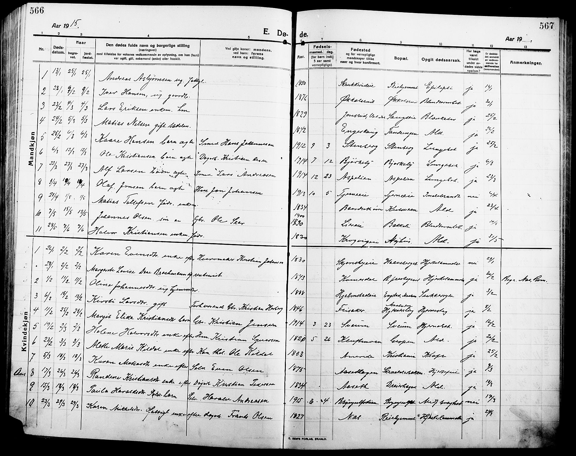 Ringsaker prestekontor, AV/SAH-PREST-014/L/La/L0018: Parish register (copy) no. 18, 1913-1922, p. 566-567