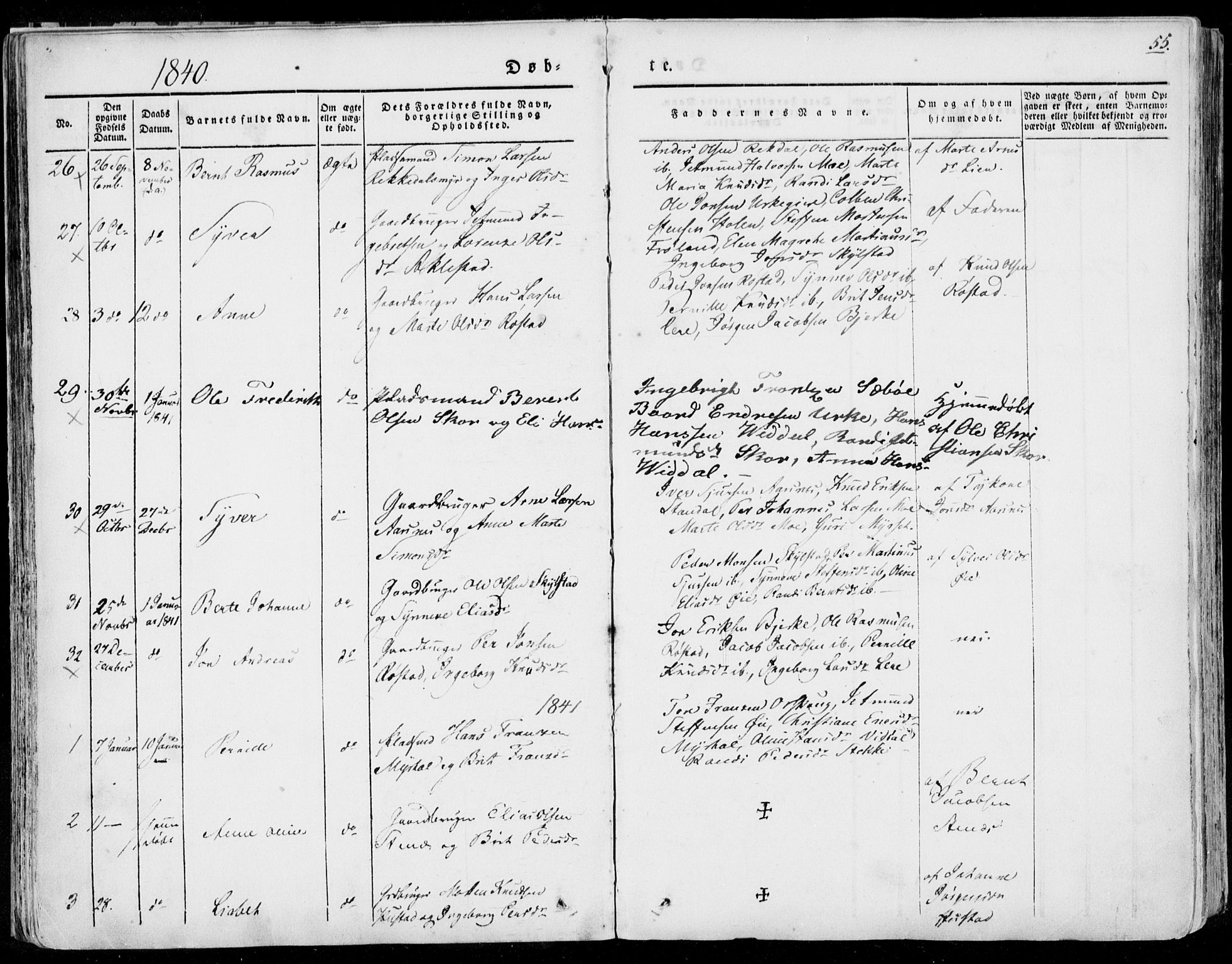Ministerialprotokoller, klokkerbøker og fødselsregistre - Møre og Romsdal, SAT/A-1454/515/L0208: Parish register (official) no. 515A04, 1830-1846, p. 55