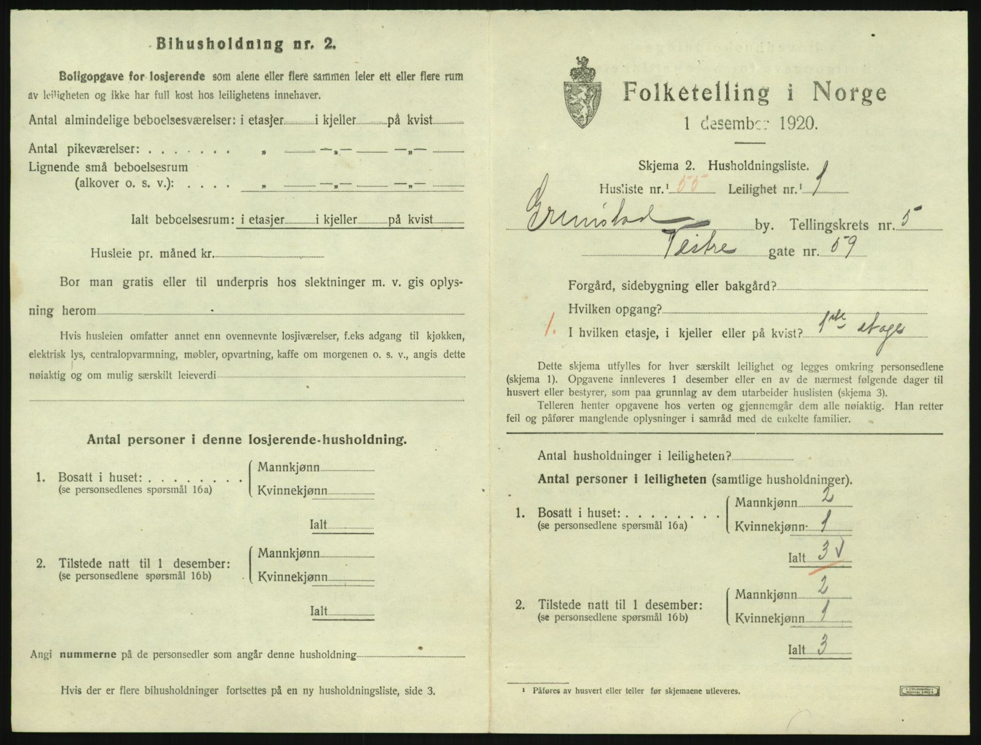 SAK, 1920 census for Grimstad, 1920, p. 2229