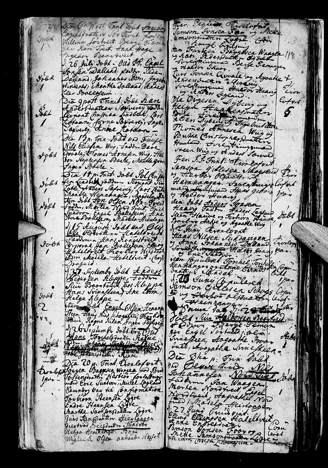 Os sokneprestembete, SAB/A-99929: Parish register (official) no. A 5, 1669-1760, p. 118