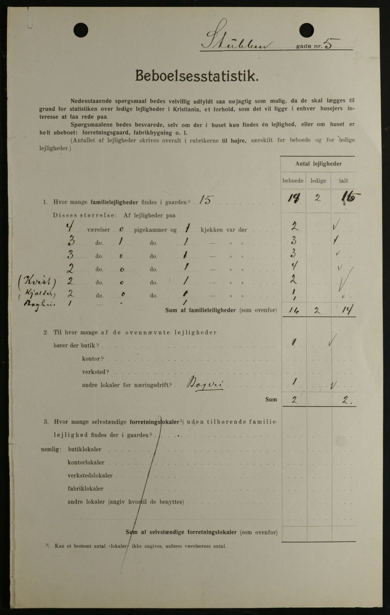 OBA, Municipal Census 1908 for Kristiania, 1908, p. 94001