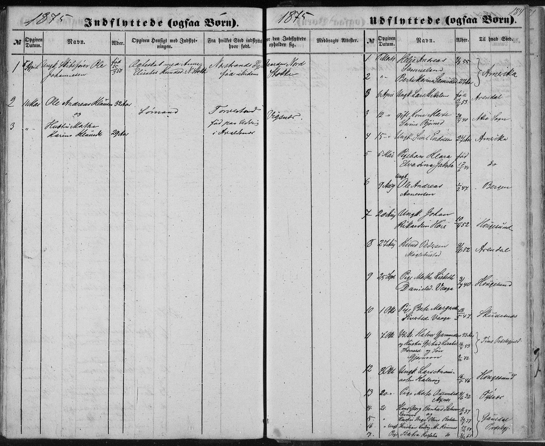 Avaldsnes sokneprestkontor, SAST/A -101851/H/Ha/Haa/L0010: Parish register (official) no. A 10, 1857-1876, p. 184