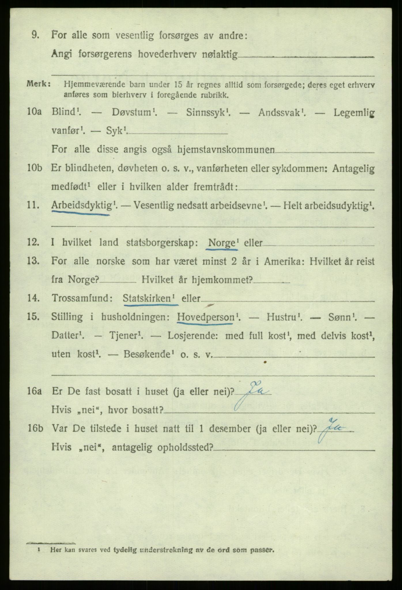 SAB, 1920 census for Lærdal, 1920, p. 2477