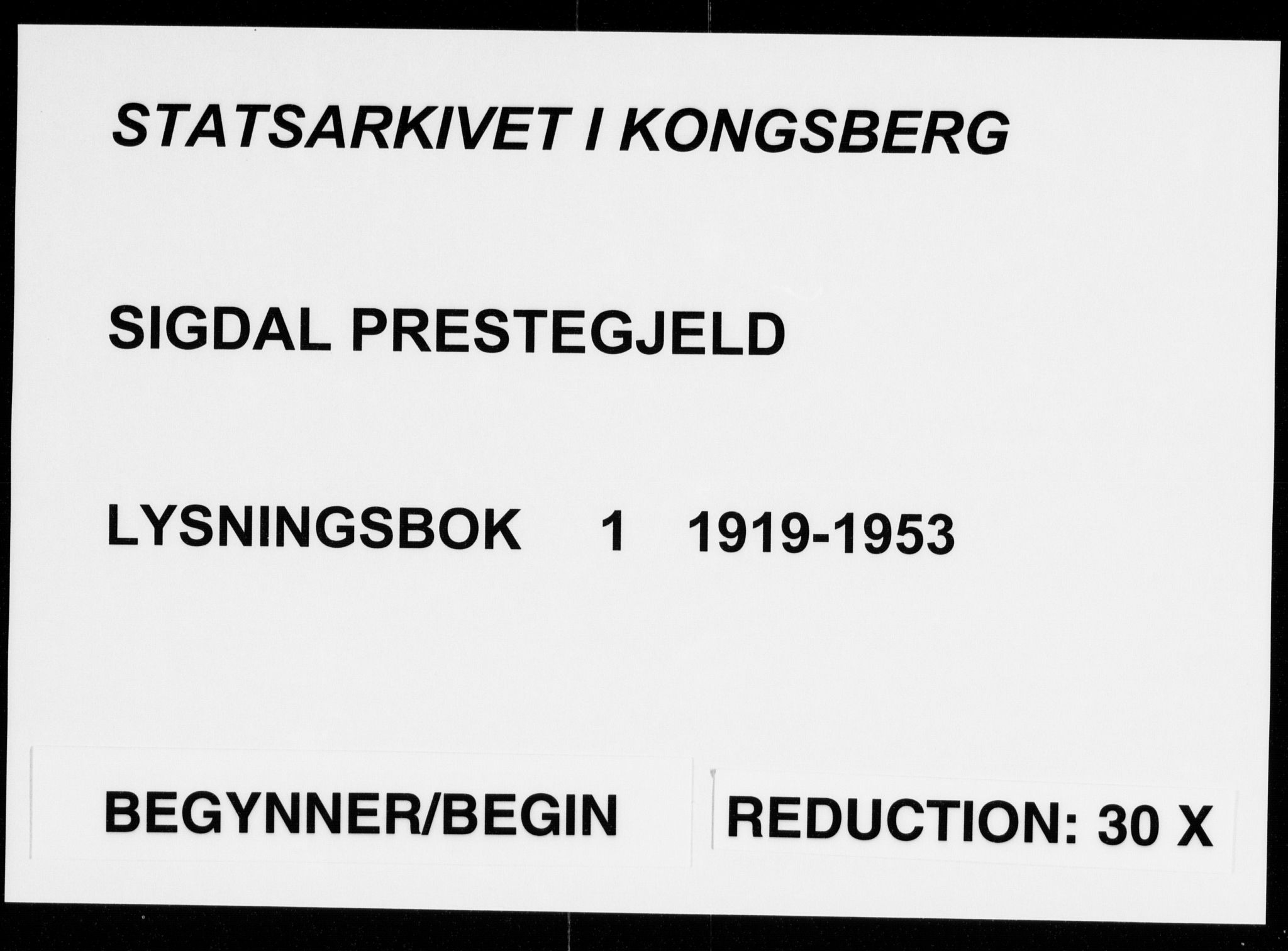 Sigdal kirkebøker, AV/SAKO-A-245/H/Ha/L0001: Banns register no. 1, 1919-1953
