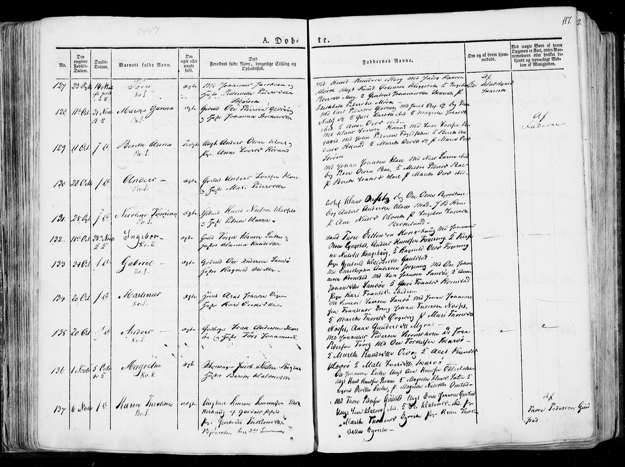 Ministerialprotokoller, klokkerbøker og fødselsregistre - Møre og Romsdal, AV/SAT-A-1454/568/L0803: Parish register (official) no. 568A10, 1830-1853, p. 117