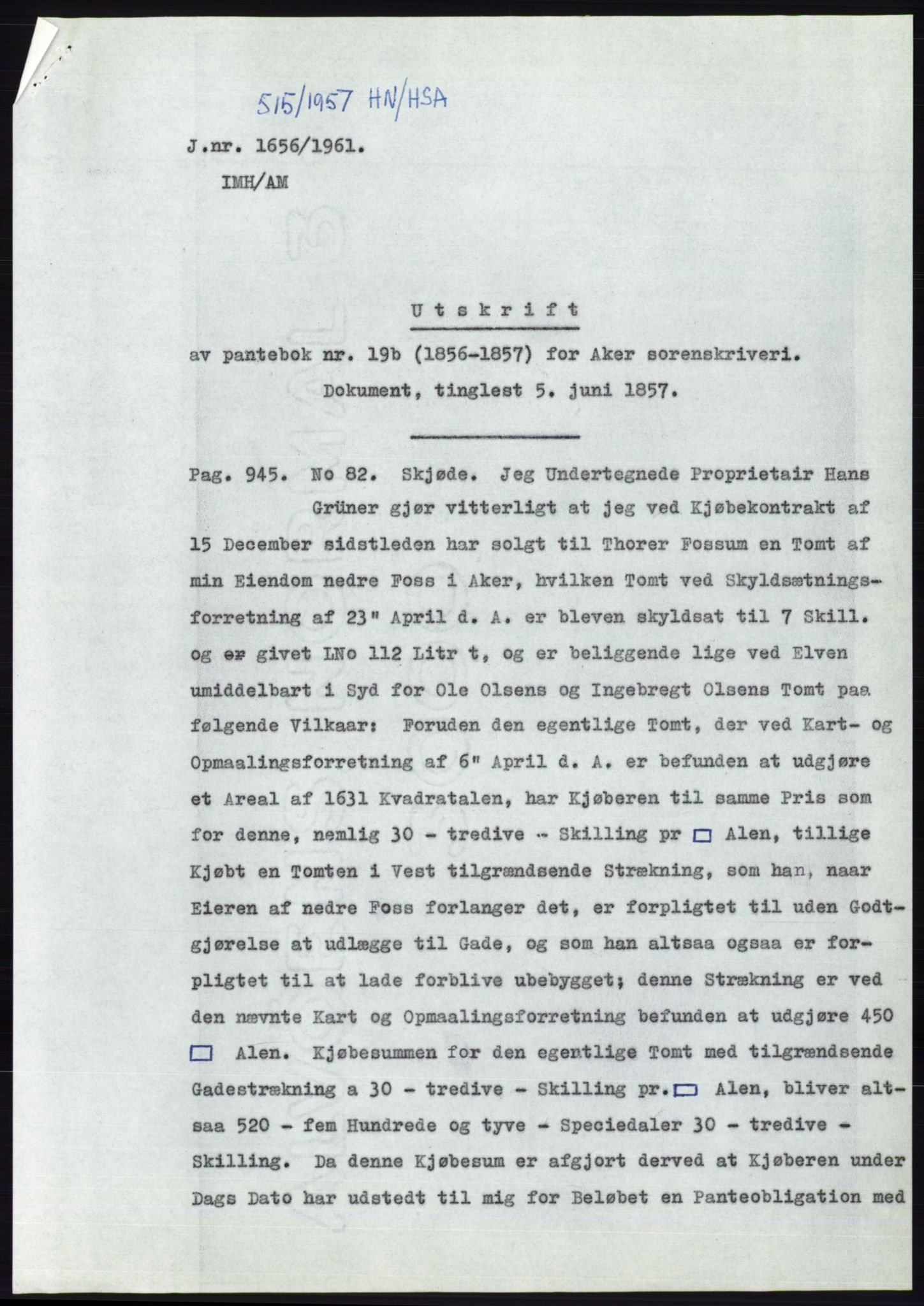 Statsarkivet i Oslo, AV/SAO-A-10621/Z/Zd/L0006: Avskrifter, j.nr 5-792/1957, 1957, p. 301