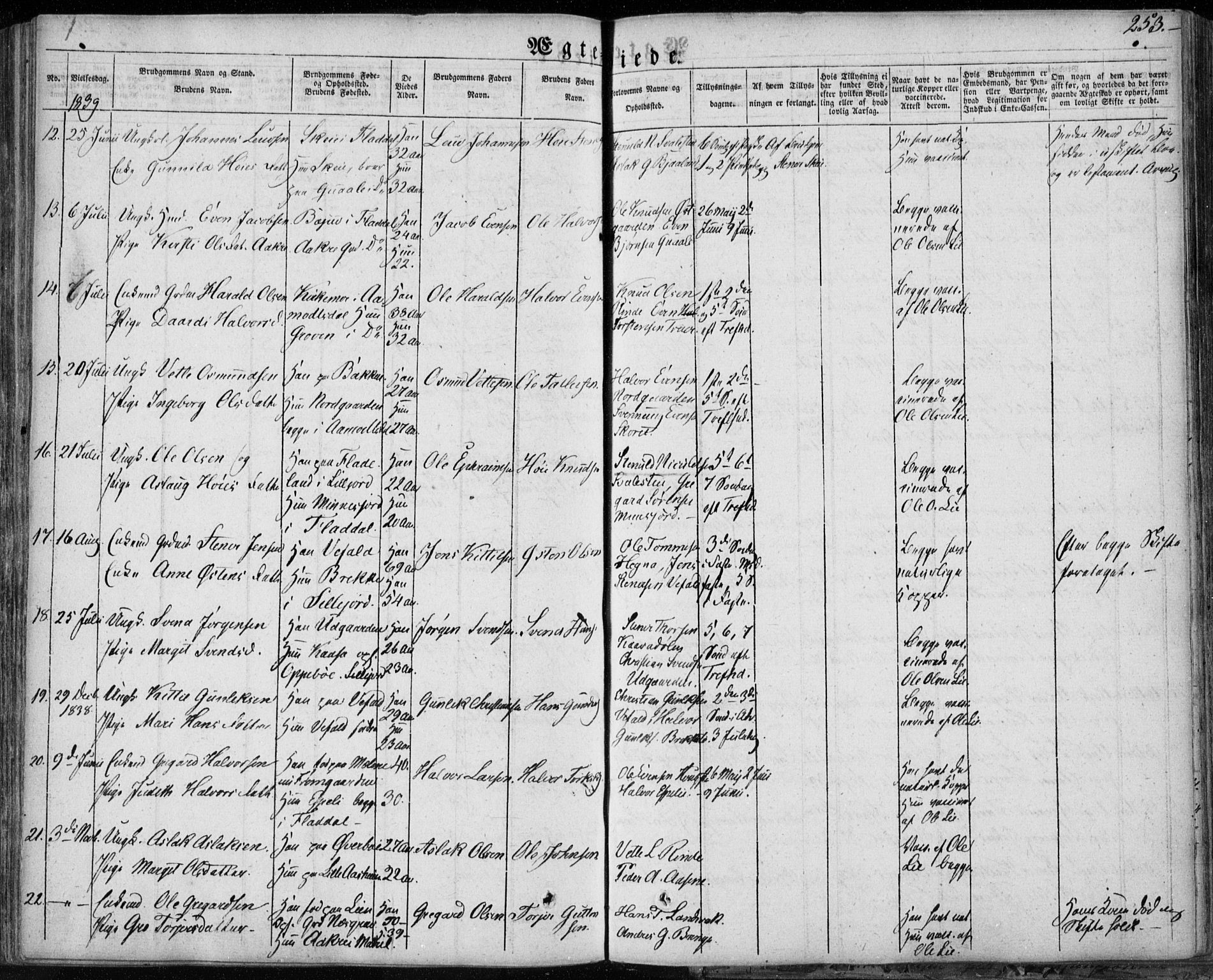 Seljord kirkebøker, SAKO/A-20/F/Fa/L0011: Parish register (official) no. I 11, 1831-1849, p. 253