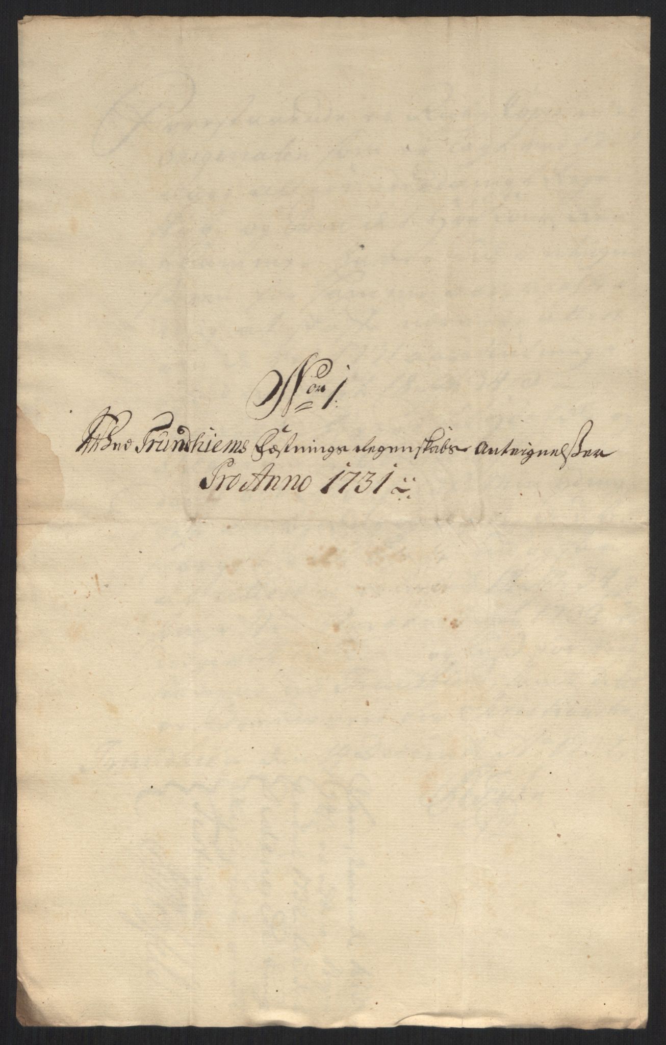 Rentekammeret inntil 1814, Reviderte regnskaper, Militære regnskaper, AV/RA-EA-4069/Rd/L0649: Trondheim festningsregnskaper, 1731