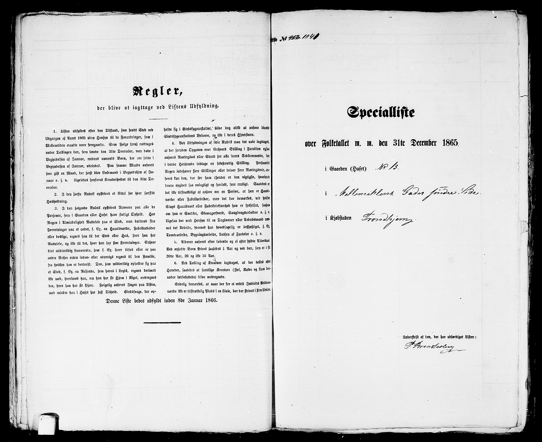 RA, 1865 census for Trondheim, 1865, p. 2163