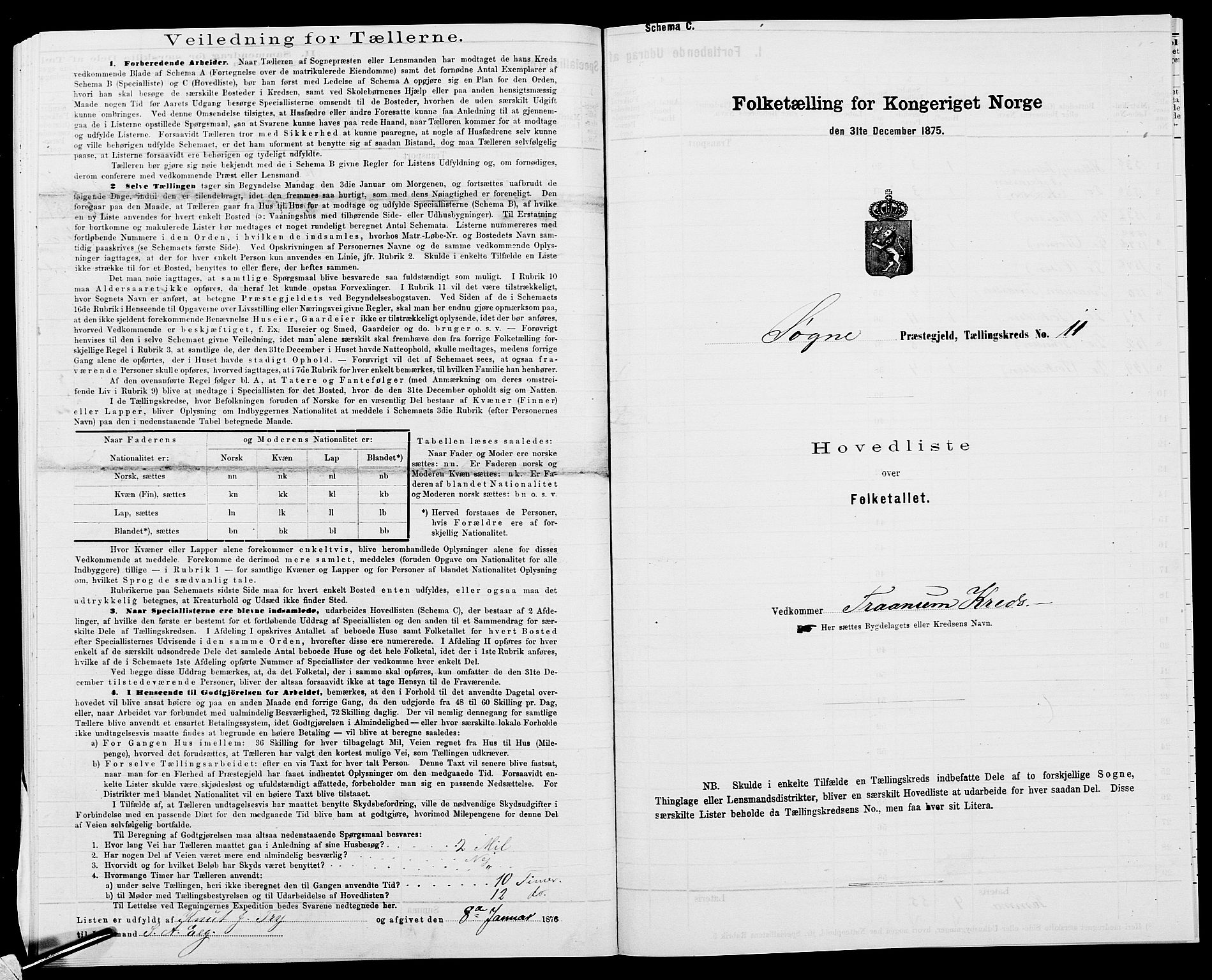 SAK, 1875 census for 1018P Søgne, 1875, p. 54