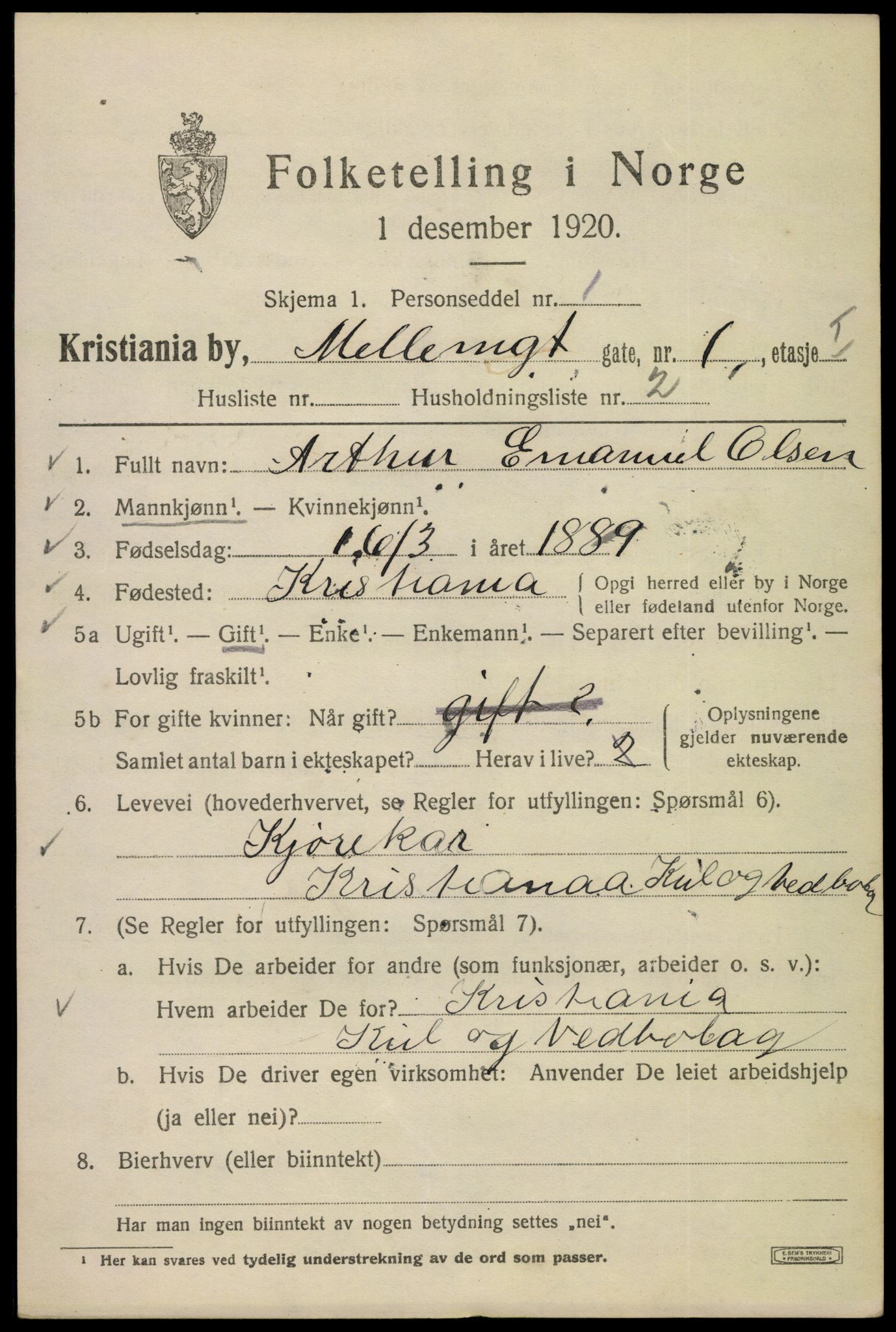 SAO, 1920 census for Kristiania, 1920, p. 394011