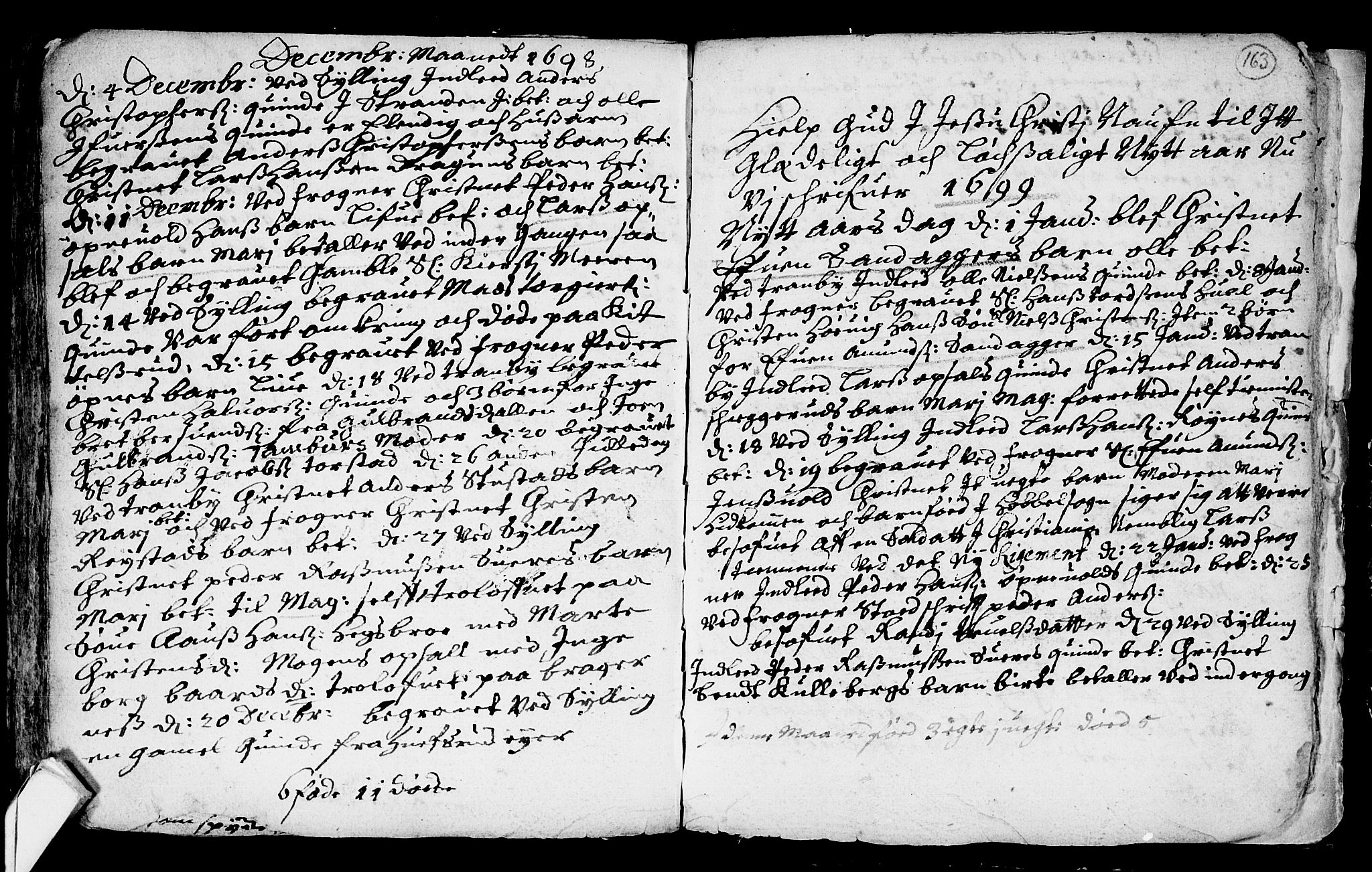 Lier kirkebøker, SAKO/A-230/F/Fa/L0001: Parish register (official) no. I 1, 1672-1701, p. 163