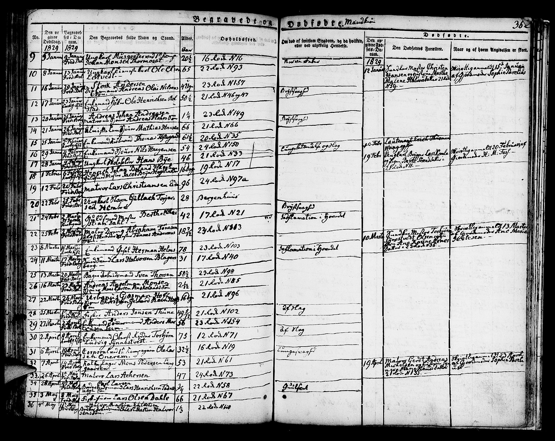 Korskirken sokneprestembete, AV/SAB-A-76101/H/Hab: Parish register (copy) no. A 3, 1821-1831, p. 362