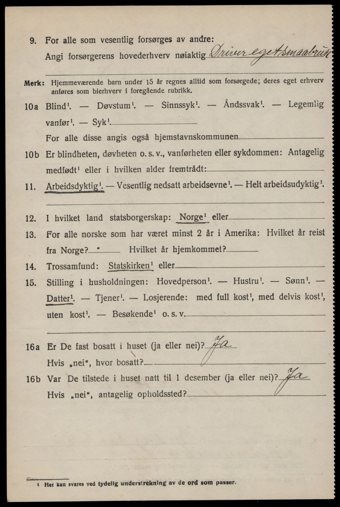 SAKO, 1920 census for Kviteseid, 1920, p. 2664