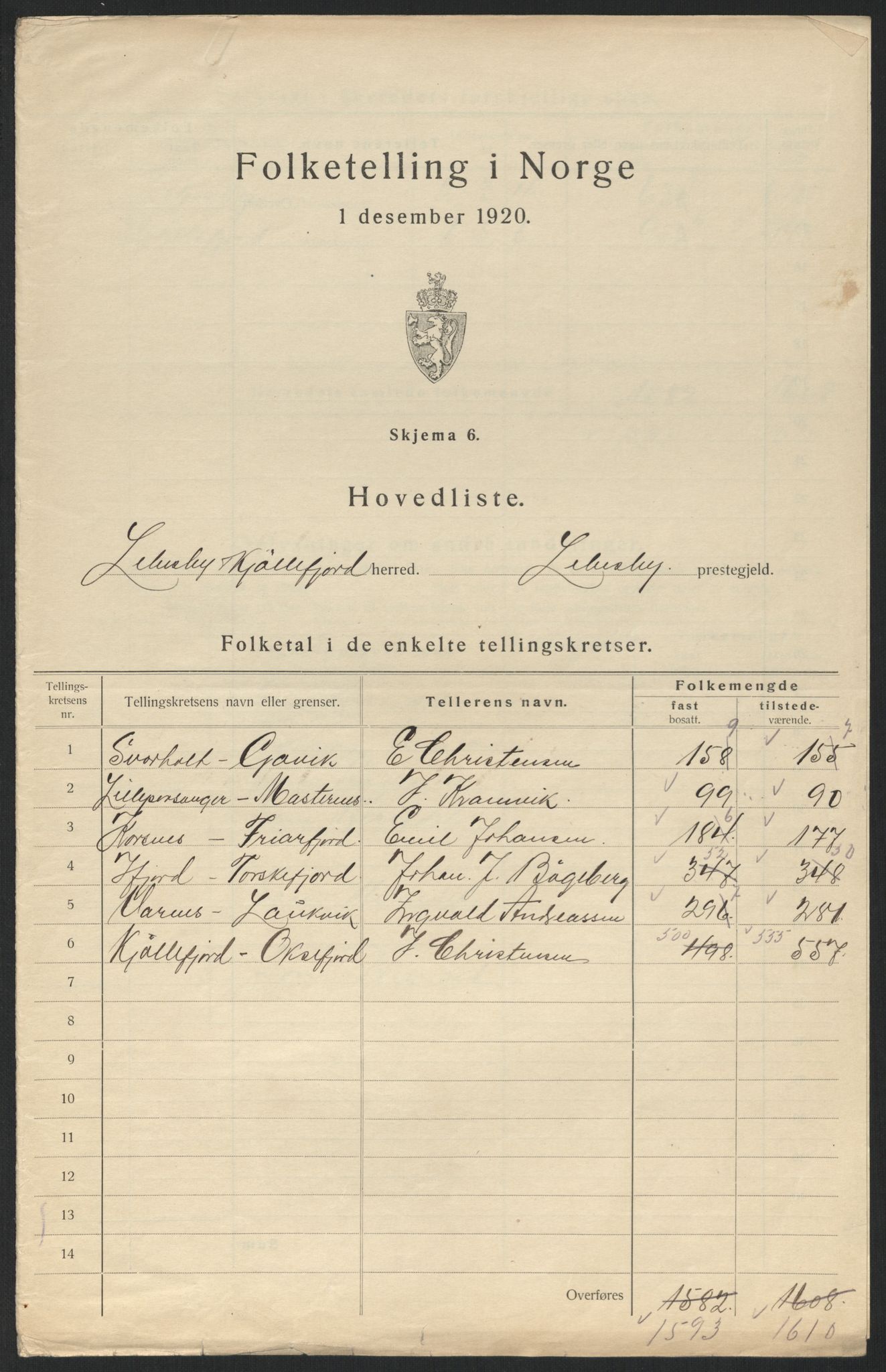 SATØ, 1920 census for Lebesby, 1920, p. 3