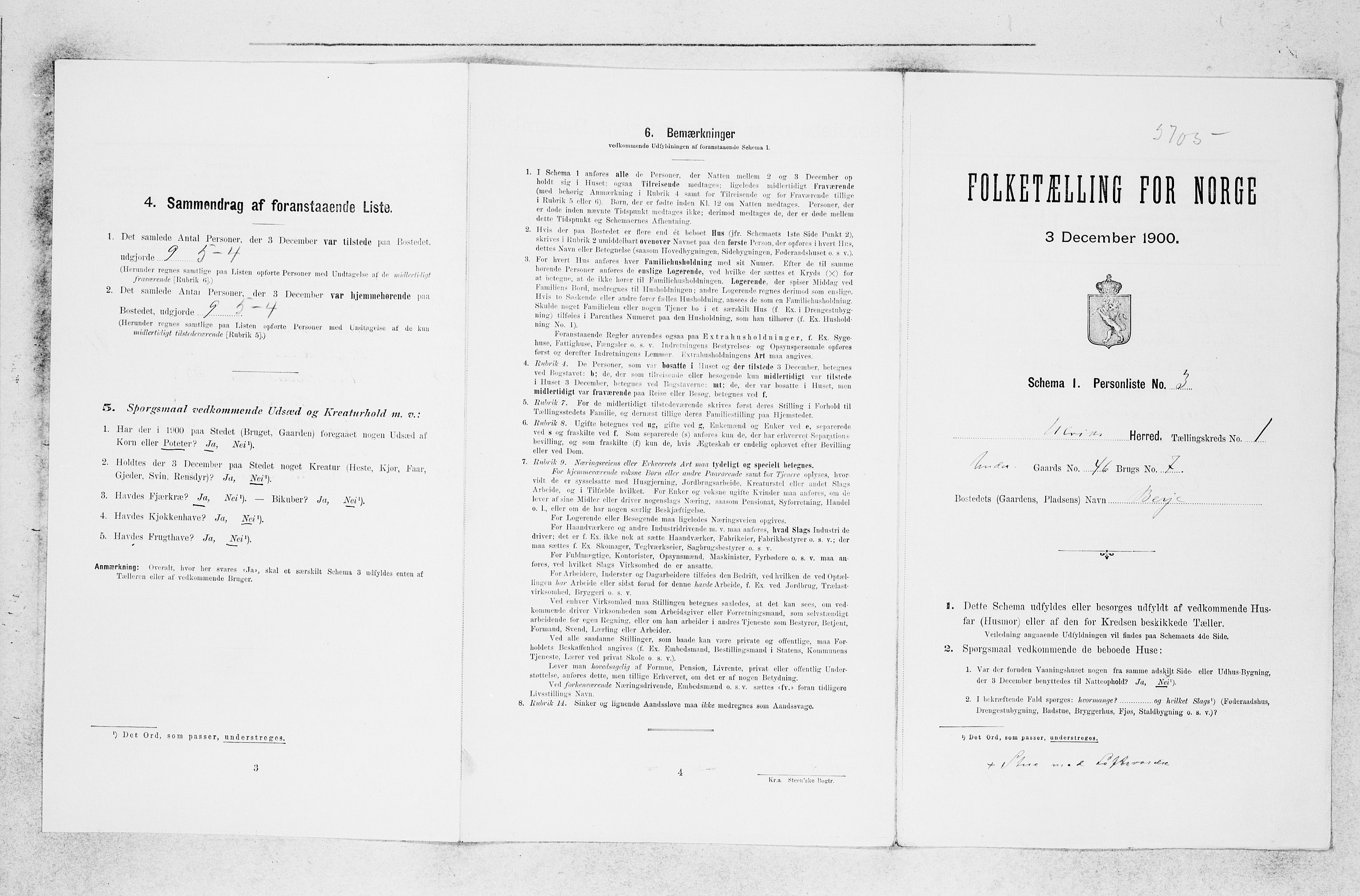 SAB, 1900 census for Ulvik, 1900, p. 19