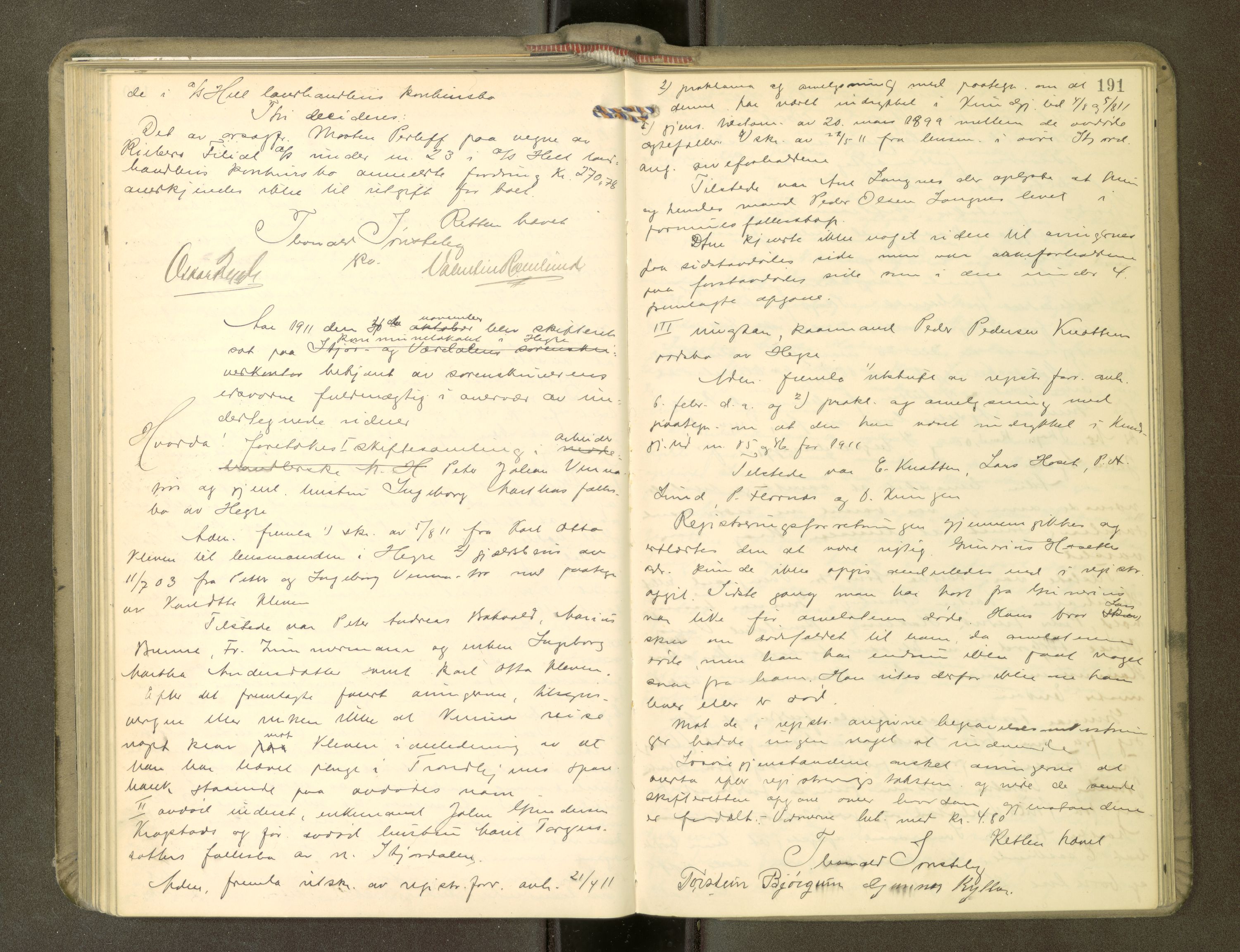 Stjør- og Verdal sorenskriveri, AV/SAT-A-4167/1/3/3B/L0011: Skifteforhandlingsprotokoll, 1909-1912, p. 191