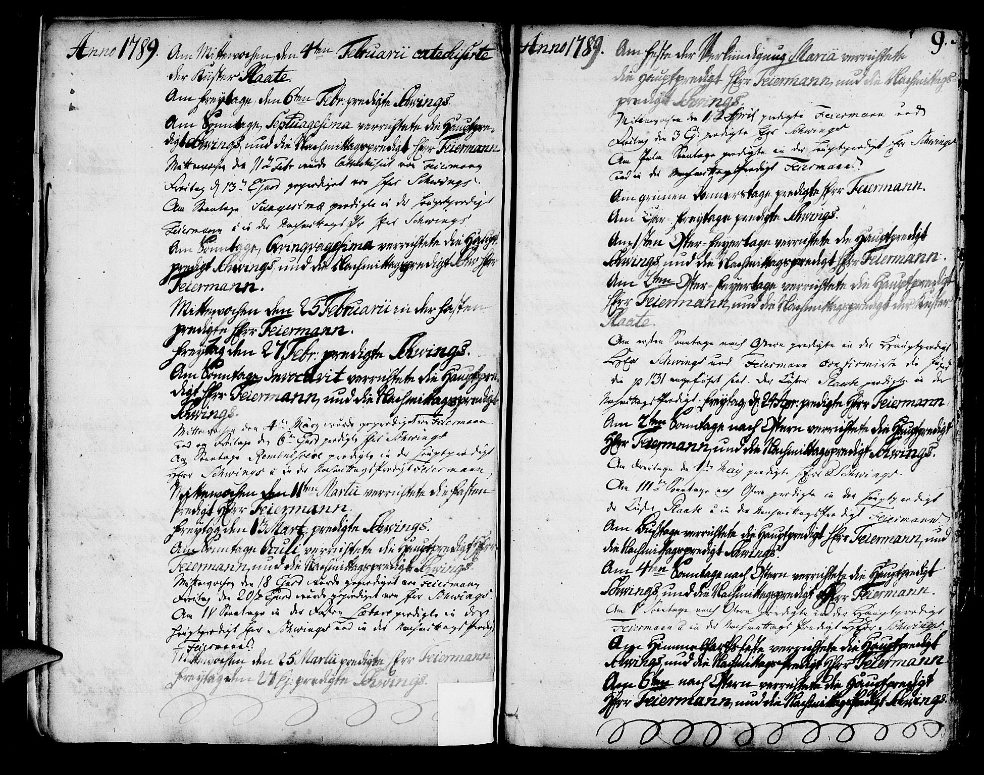 Mariakirken Sokneprestembete, AV/SAB-A-76901/H/Haa/L0003: Parish register (official) no. A 3, 1786-1815, p. 9