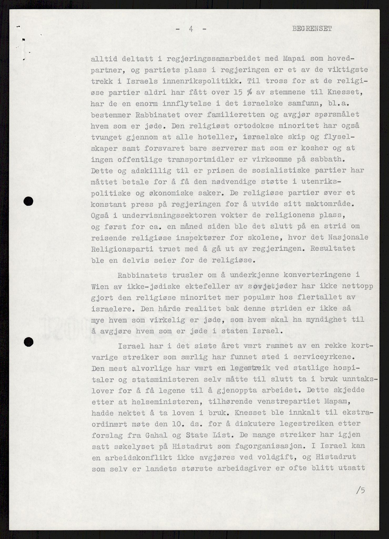 Utenriksdepartementet, hovedarkiv, AV/RA-S-6794/D/Db/Dba/L0776/0003: Verdenspolitikk. Fremmede staters politikk (G.L.) / Israel: Politikk (2 mapper), 1970-1972, p. 46