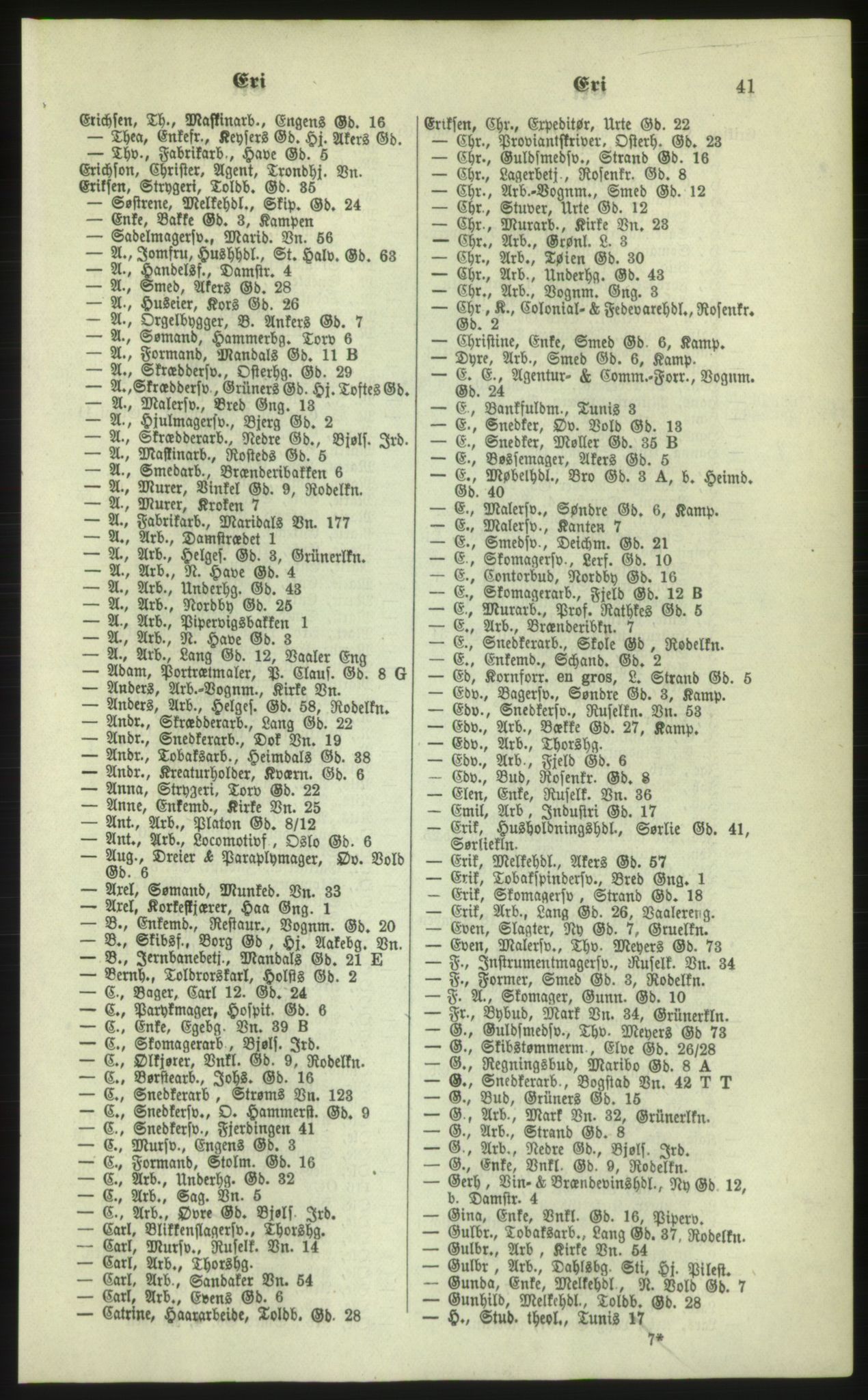 Kristiania/Oslo adressebok, PUBL/-, 1879, p. 41