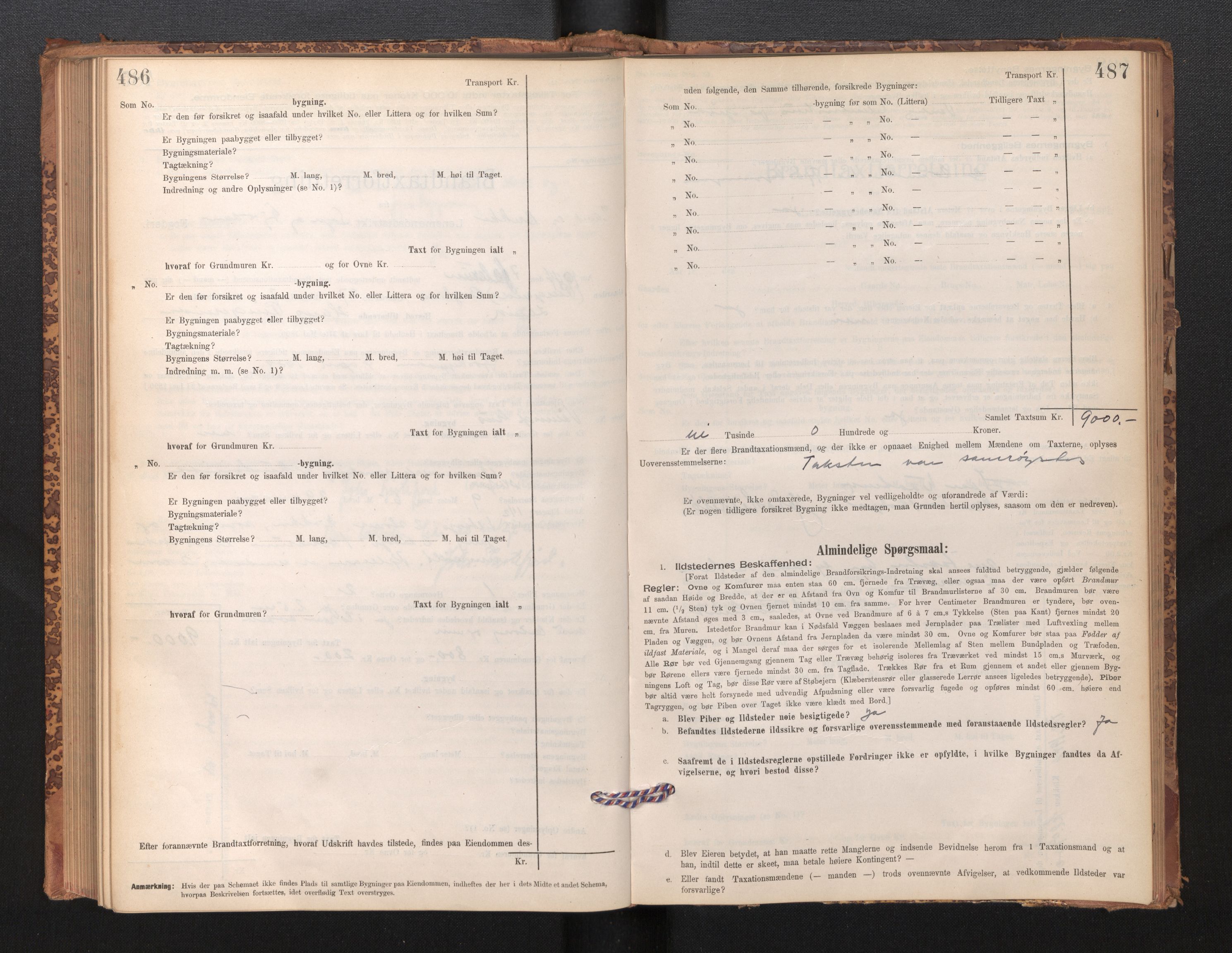 Lensmannen i Lavik, SAB/A-29101/0012/L0002: Branntakstprotokoll, skjematakst, 1895-1933, p. 486-487