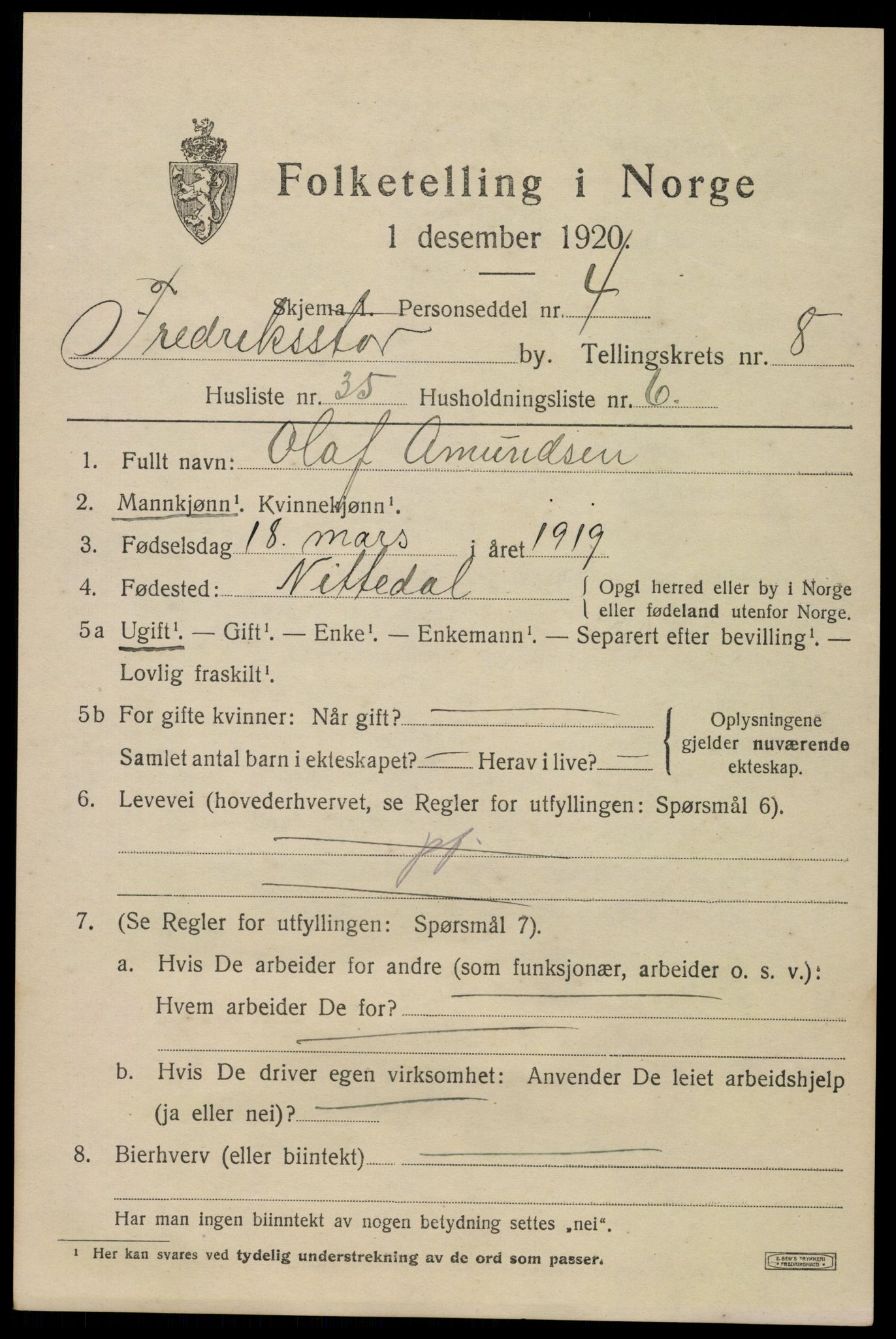 SAO, 1920 census for Fredrikstad, 1920, p. 24177