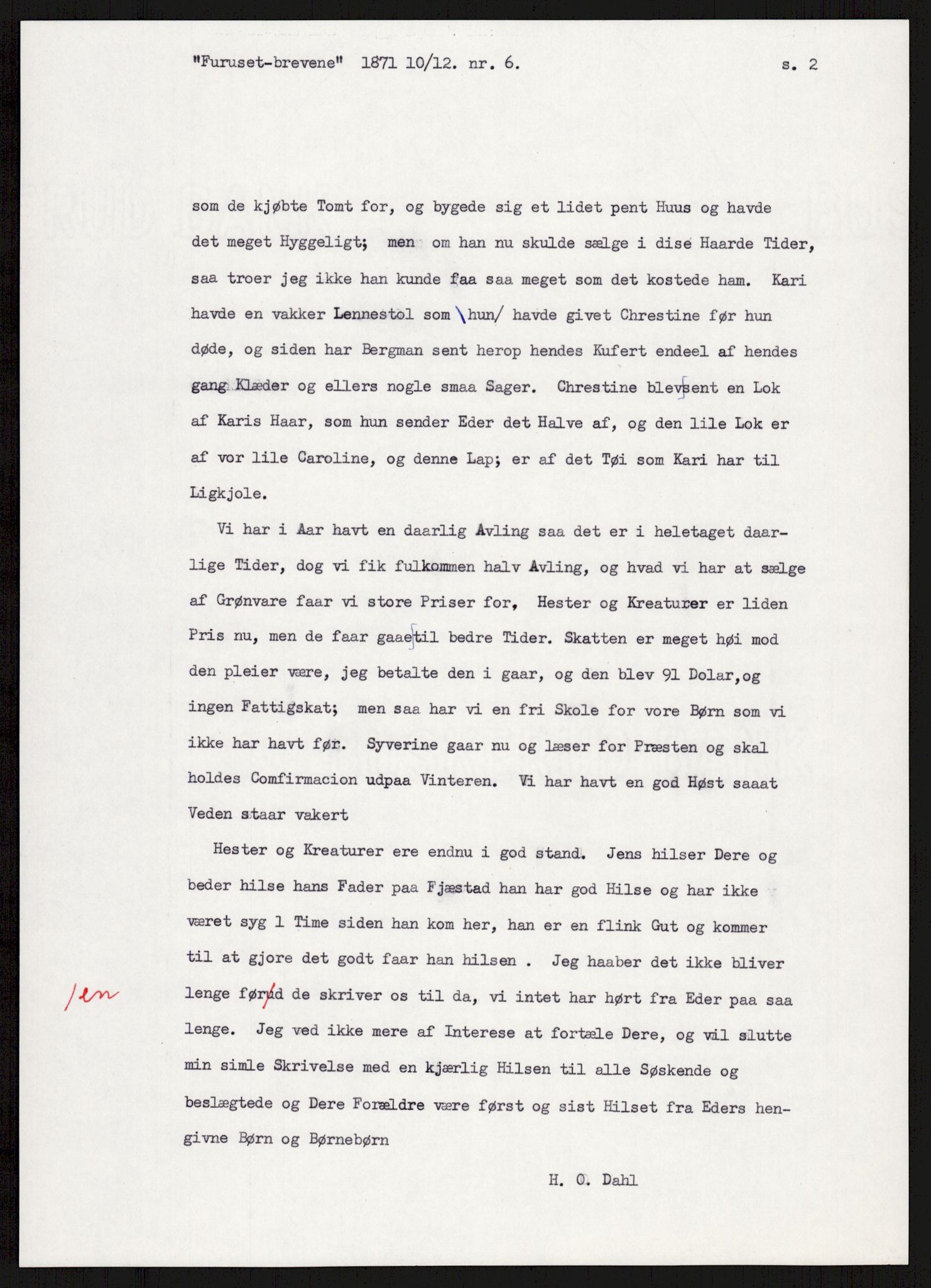 Samlinger til kildeutgivelse, Amerikabrevene, AV/RA-EA-4057/F/L0007: Innlån fra Hedmark: Berg - Furusetbrevene, 1838-1914, p. 505