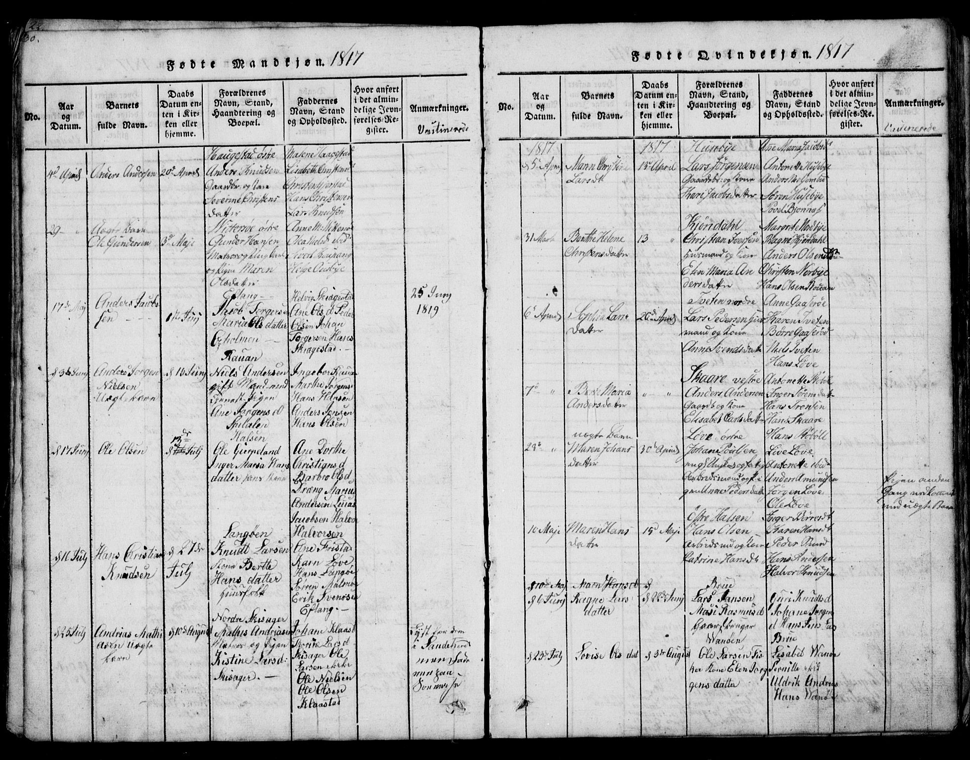 Tjølling kirkebøker, SAKO/A-60/G/Ga/L0001: Parish register (copy) no. 1, 1814-1835, p. 30