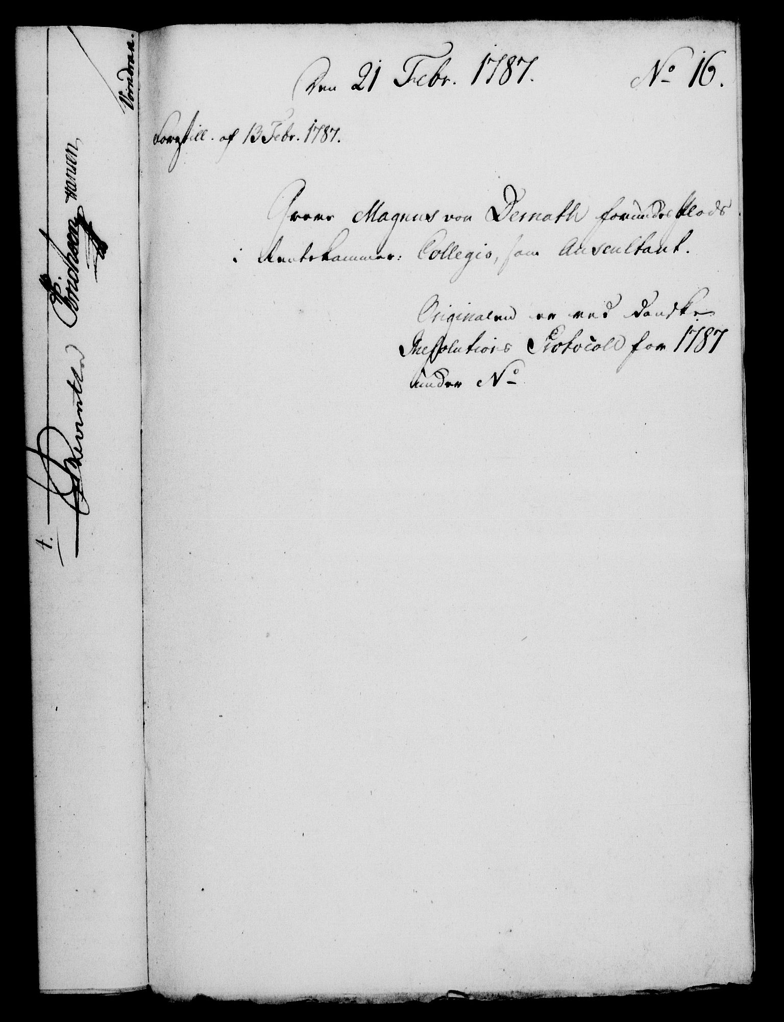 Rentekammeret, Kammerkanselliet, RA/EA-3111/G/Gf/Gfa/L0069: Norsk relasjons- og resolusjonsprotokoll (merket RK 52.69), 1787, p. 136