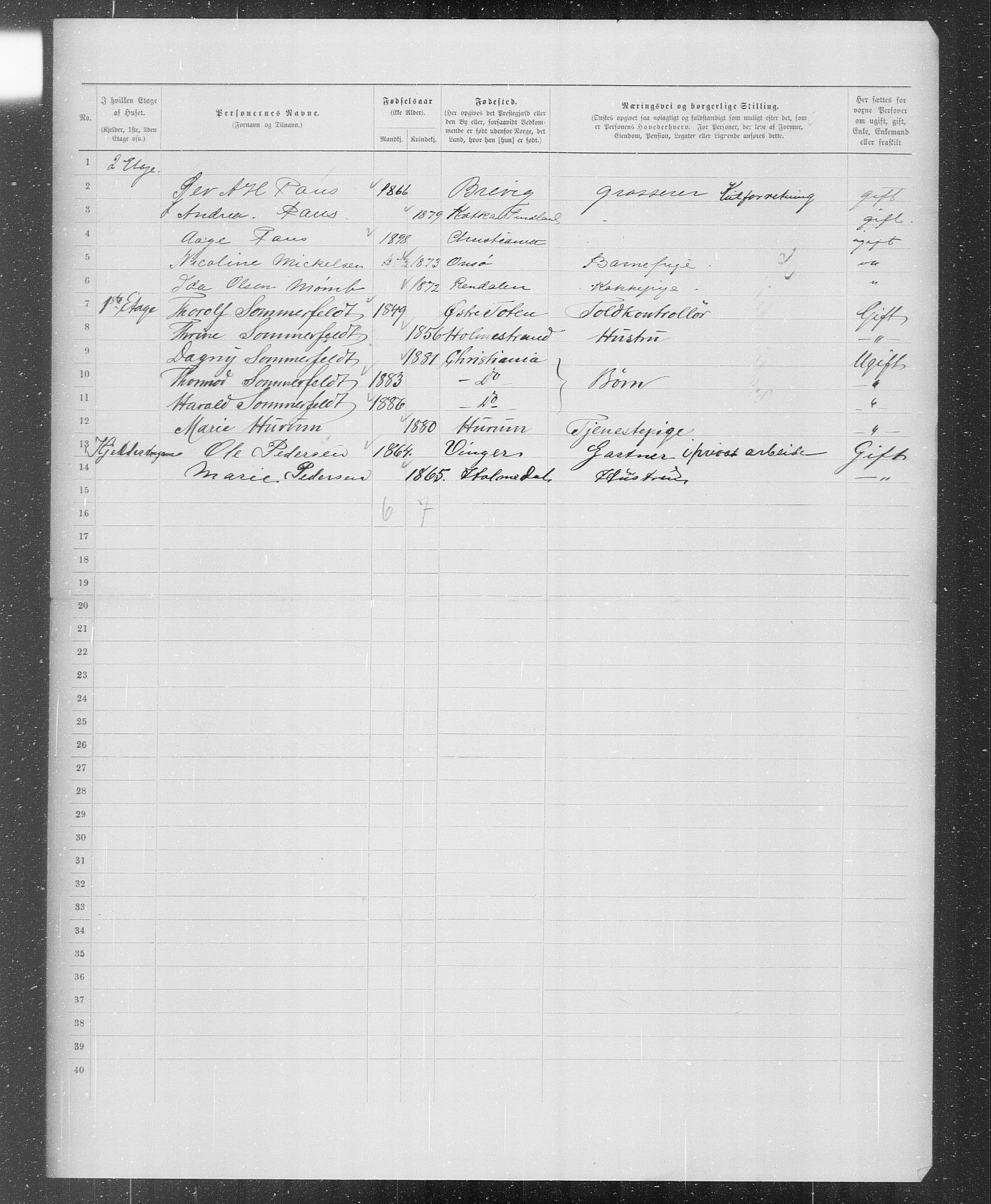 OBA, Municipal Census 1899 for Kristiania, 1899, p. 1473