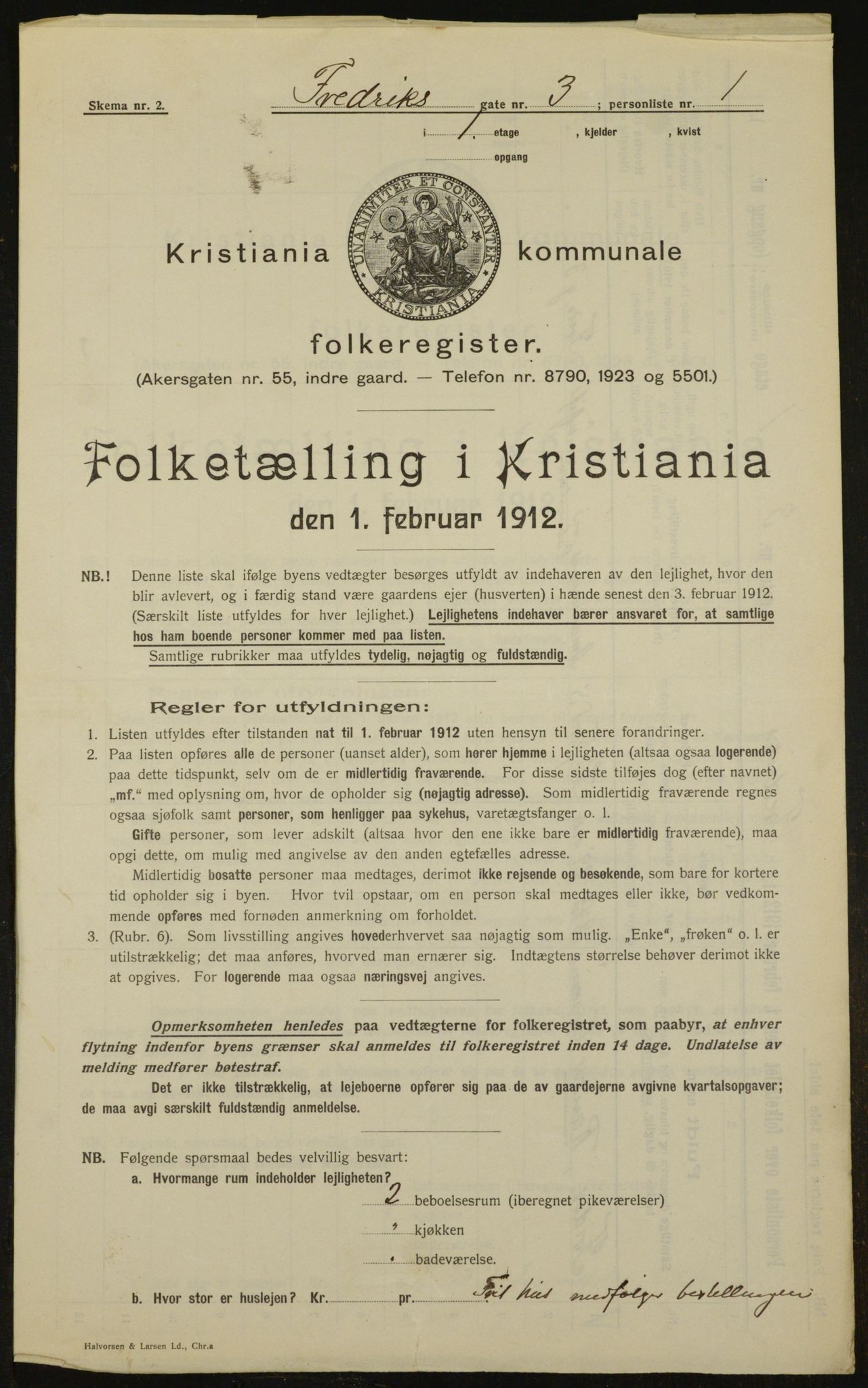 OBA, Municipal Census 1912 for Kristiania, 1912, p. 26613