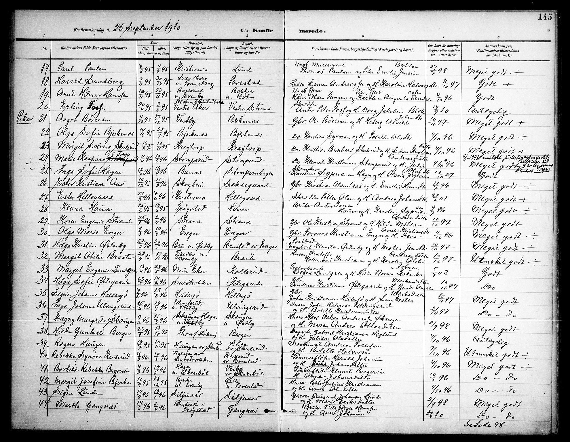 Høland prestekontor Kirkebøker, AV/SAO-A-10346a/F/Fb/L0003: Parish register (official) no. II 3, 1897-1912, p. 145