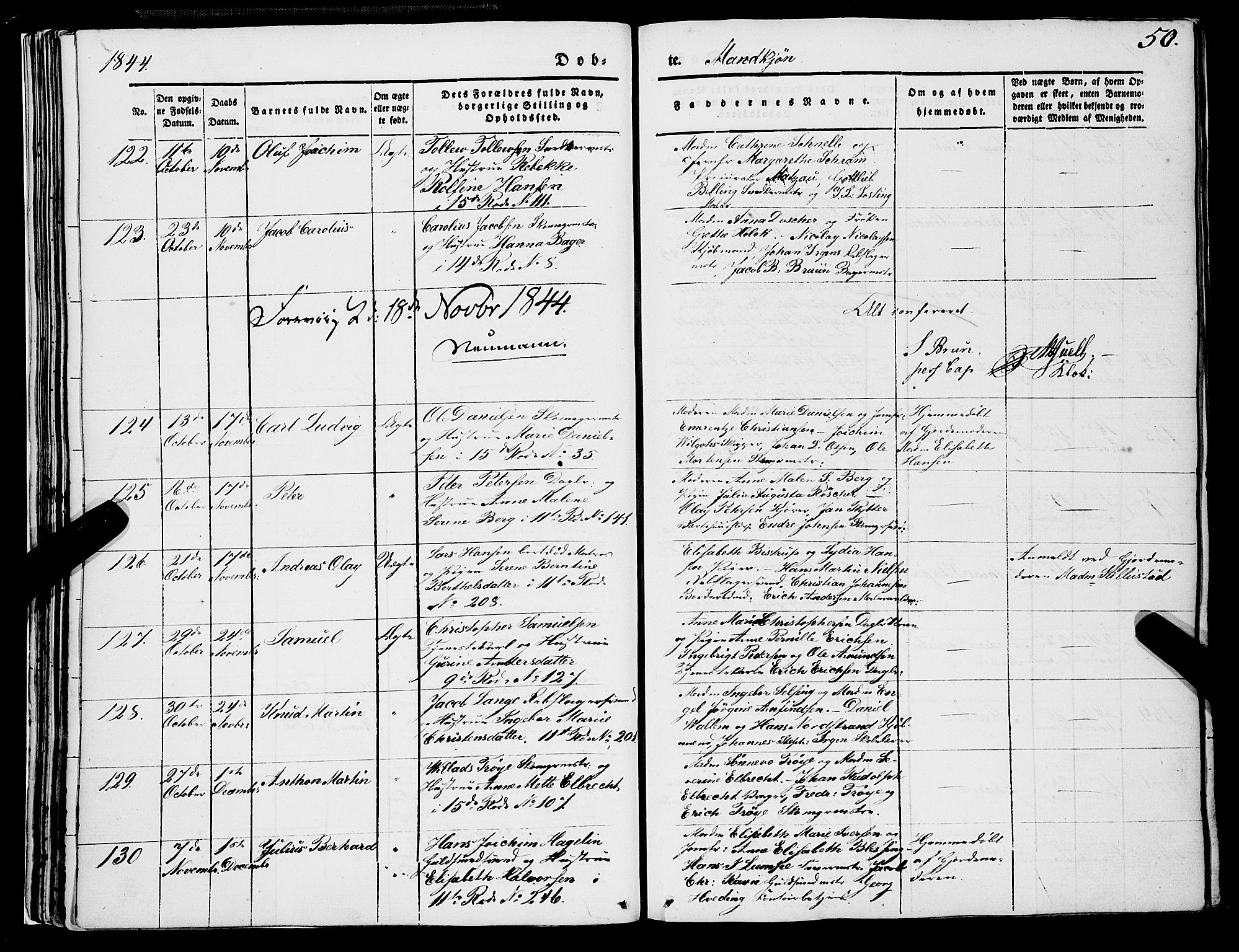 Domkirken sokneprestembete, AV/SAB-A-74801/H/Haa/L0019: Parish register (official) no. B 2, 1841-1851, p. 50