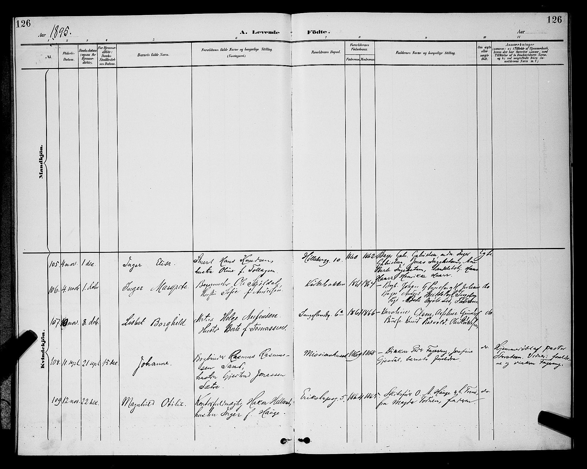 St. Petri sokneprestkontor, SAST/A-101813/001/30/30BB/L0006: Parish register (copy) no. B 6, 1890-1897, p. 126