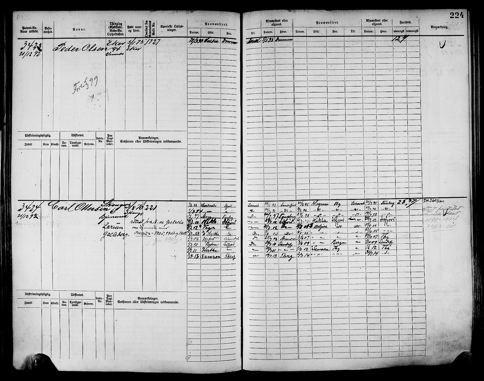 Drammen innrulleringsdistrikt, AV/SAKO-A-781/F/Fc/L0004: Hovedrulle, 1885, p. 230