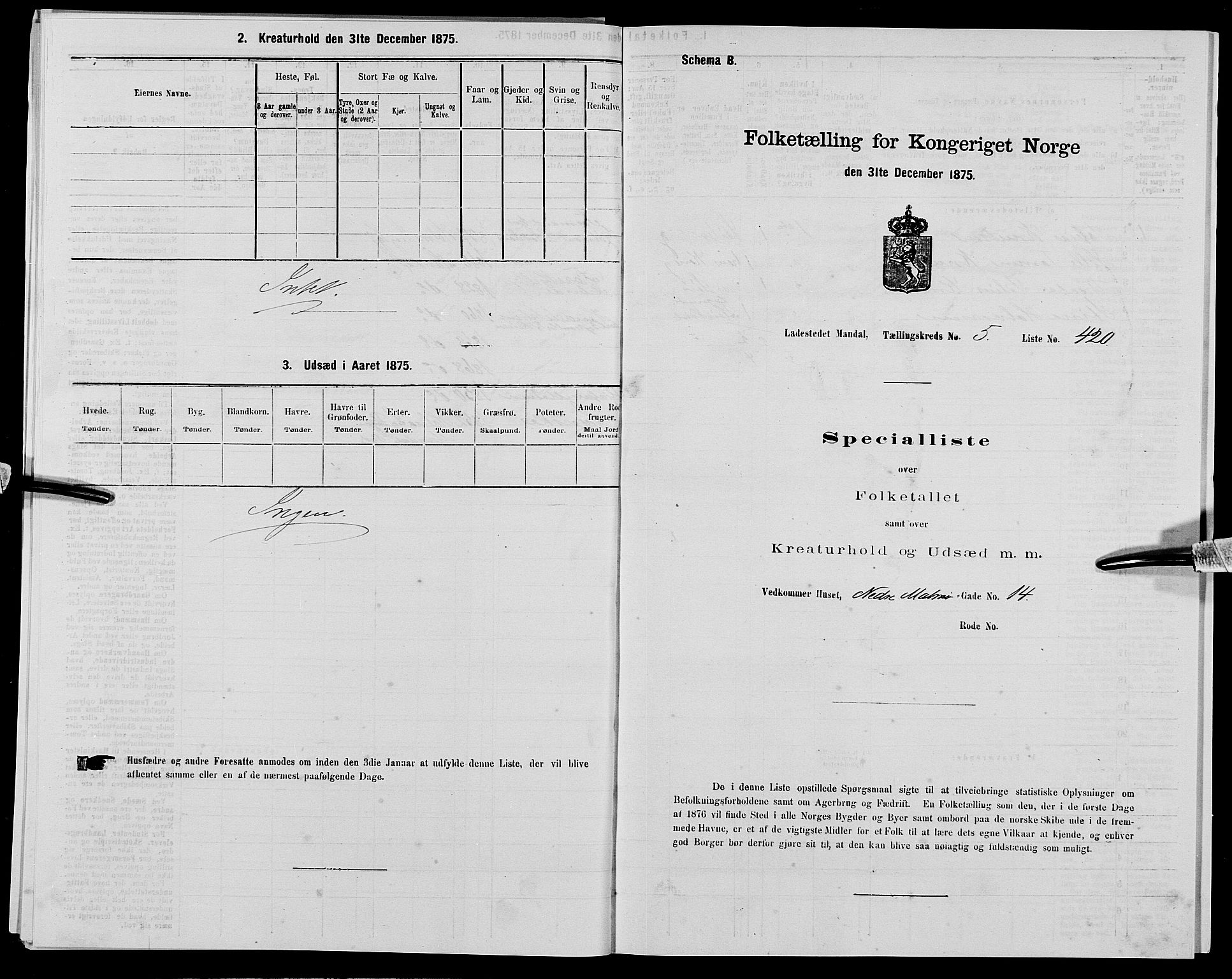 SAK, 1875 census for 1002B Mandal/Mandal, 1875, p. 882