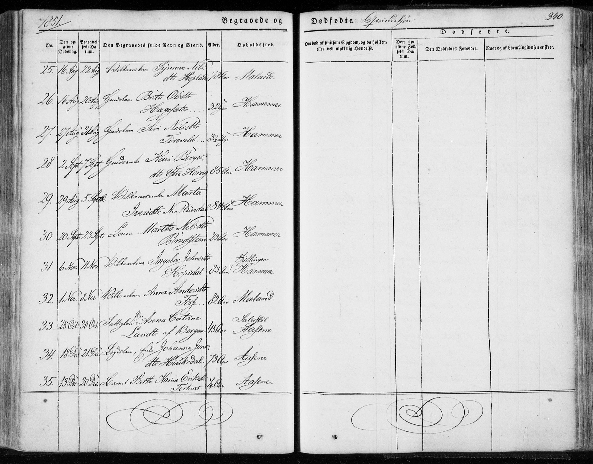 Hamre sokneprestembete, AV/SAB-A-75501/H/Ha/Haa/Haaa/L0013: Parish register (official) no. A 13, 1846-1857, p. 340