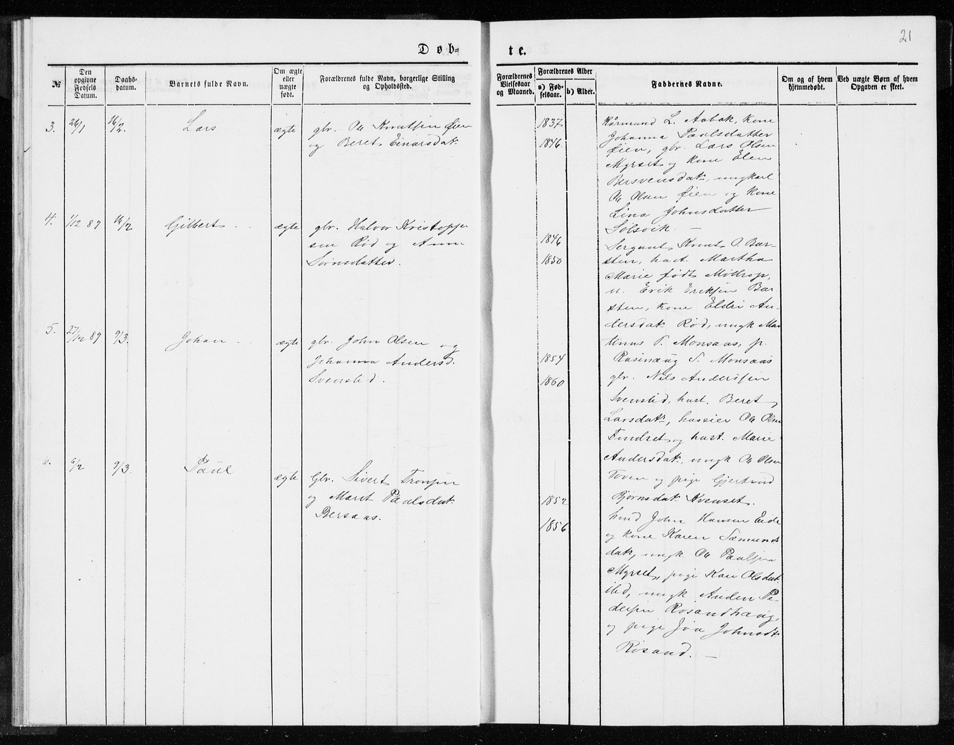 Ministerialprotokoller, klokkerbøker og fødselsregistre - Møre og Romsdal, AV/SAT-A-1454/551/L0631: Parish register (copy) no. 551C03, 1886-1894, p. 21