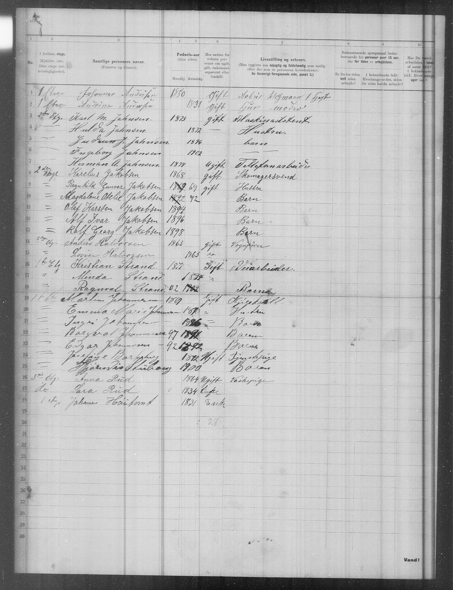 OBA, Municipal Census 1902 for Kristiania, 1902, p. 15592