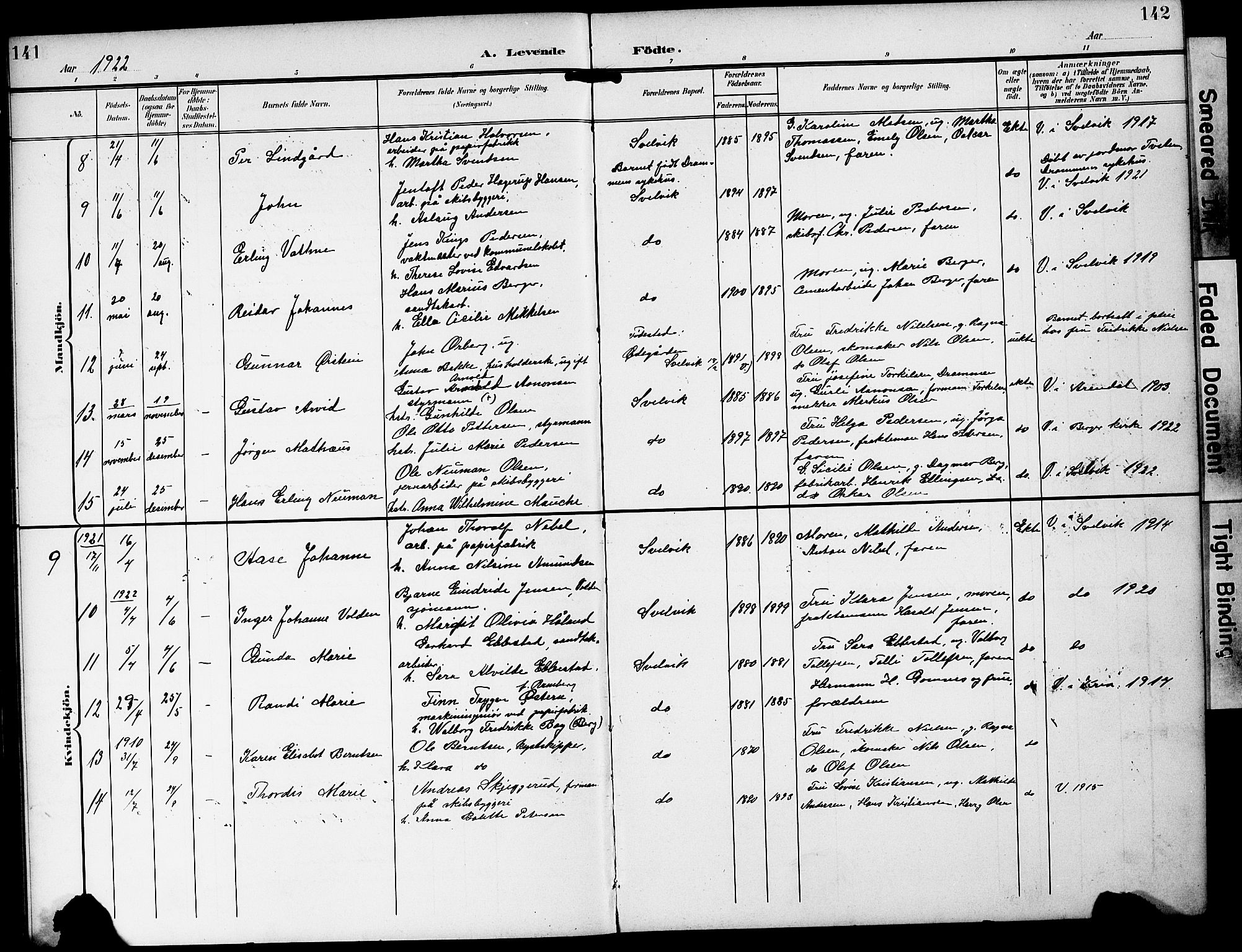 Strømm kirkebøker, AV/SAKO-A-322/G/Gb/L0002: Parish register (copy) no. II 2, 1897-1928, p. 141-142