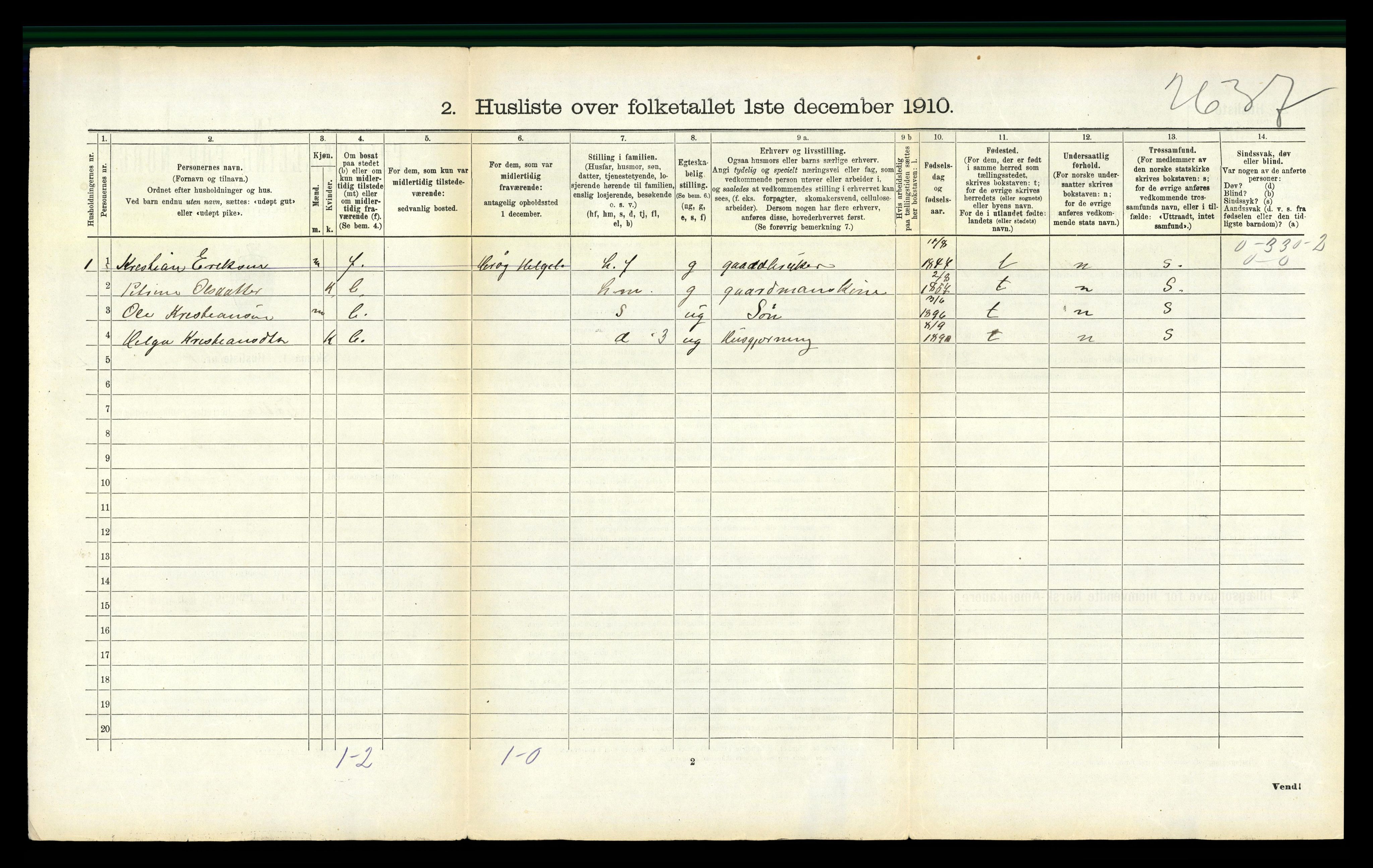 RA, 1910 census for Tjøtta, 1910, p. 932