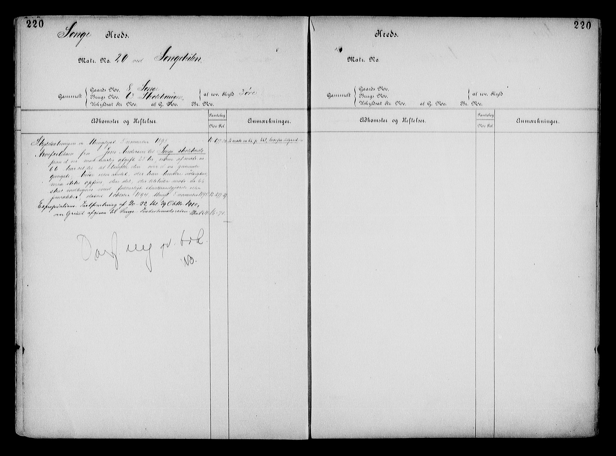 Arendal byfogd, AV/SAK-1222-0001/G/Ga/L0015: Mortgage register no. 13, 1860-1960, p. 220