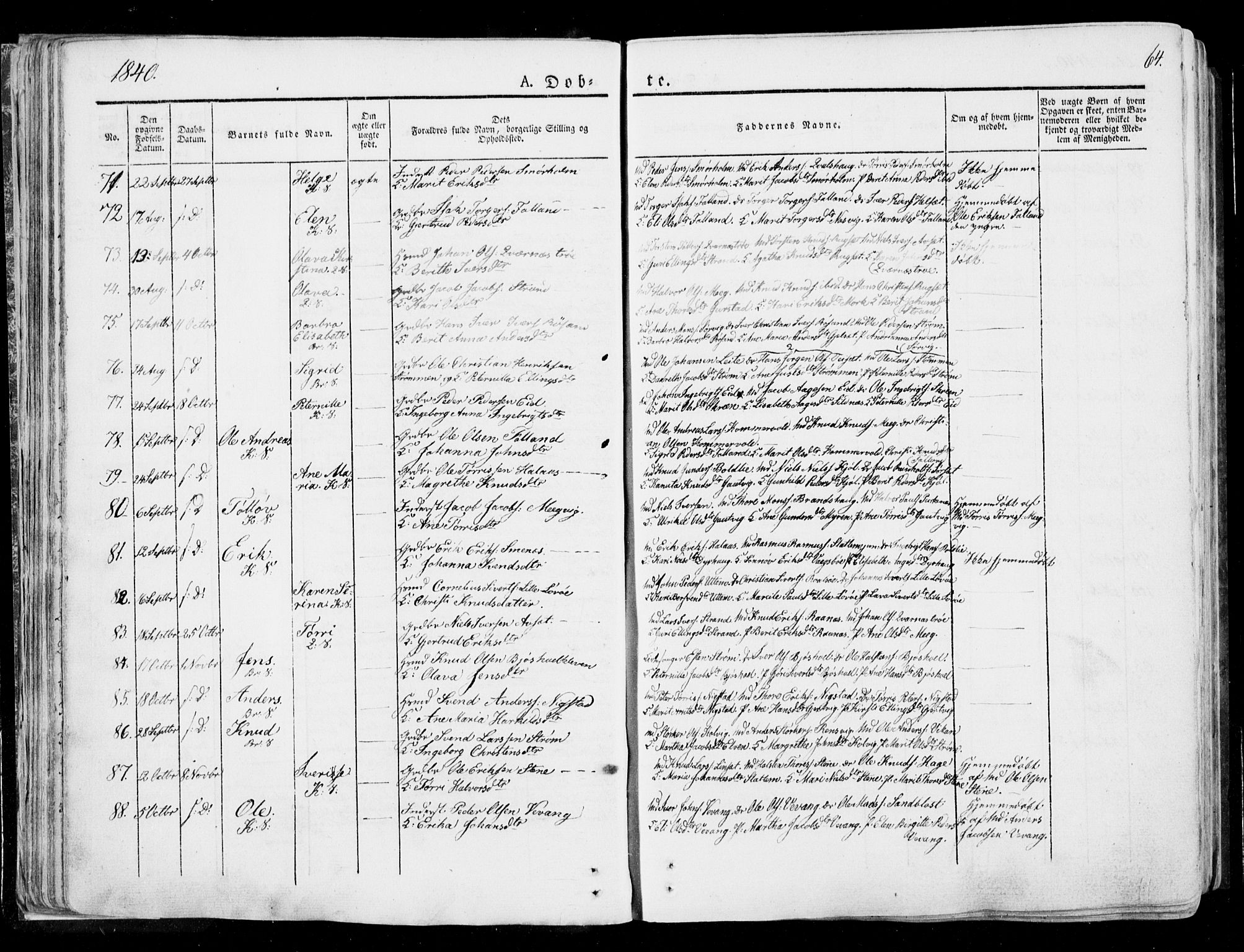 Ministerialprotokoller, klokkerbøker og fødselsregistre - Møre og Romsdal, AV/SAT-A-1454/568/L0803: Parish register (official) no. 568A10, 1830-1853, p. 64