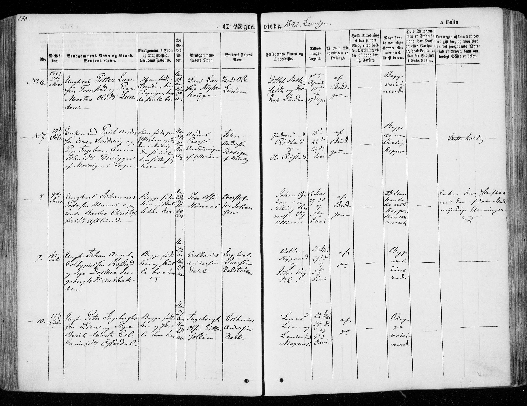 Ministerialprotokoller, klokkerbøker og fødselsregistre - Nord-Trøndelag, SAT/A-1458/701/L0007: Parish register (official) no. 701A07 /1, 1842-1854, p. 230