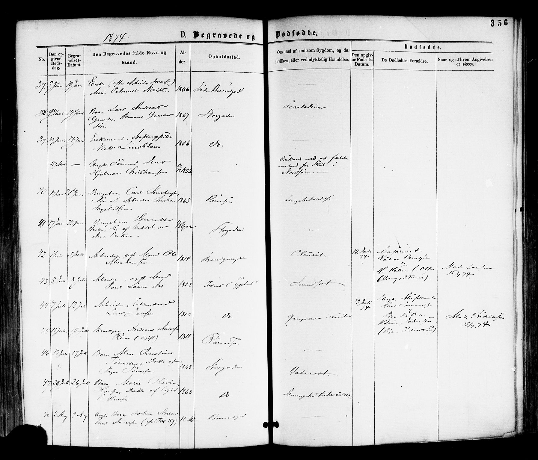 Horten kirkebøker, AV/SAKO-A-348/F/Fa/L0002: Parish register (official) no. 2, 1872-1877, p. 356