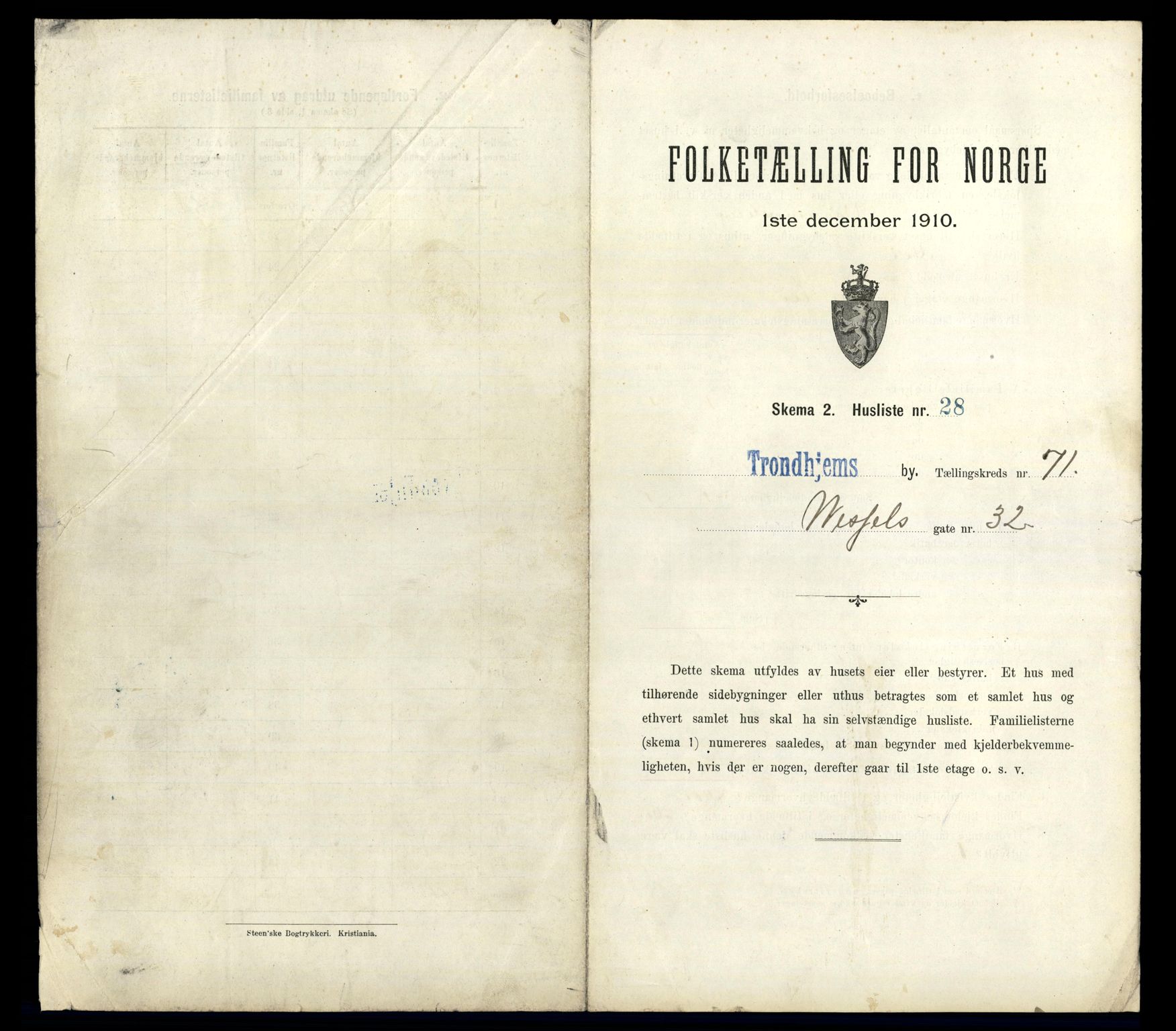 RA, 1910 census for Trondheim, 1910, p. 21375