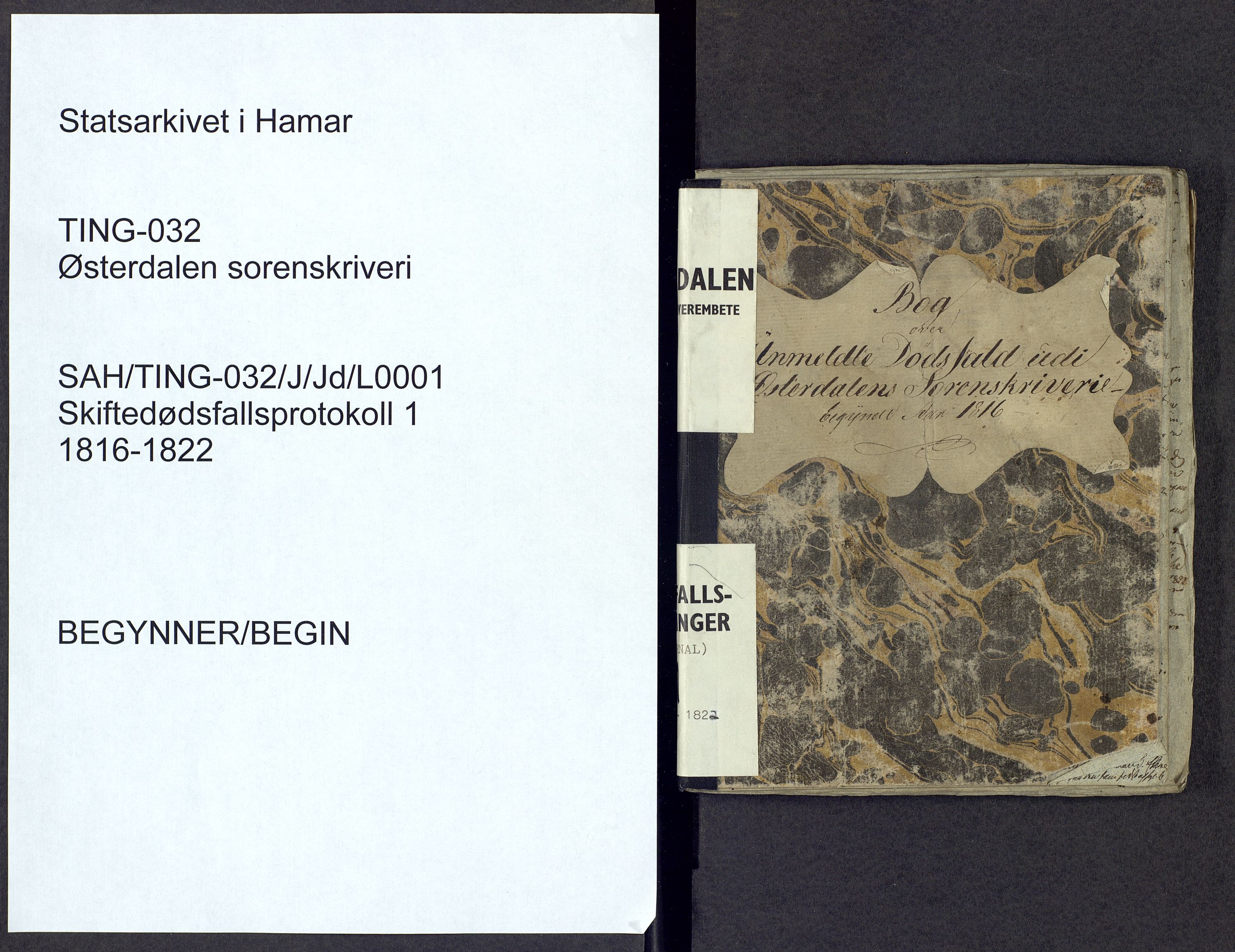 Østerdalen sorenskriveri, AV/SAH-TING-032/J/Jd/L0001: Dødsfallsjournal, 1816-1822